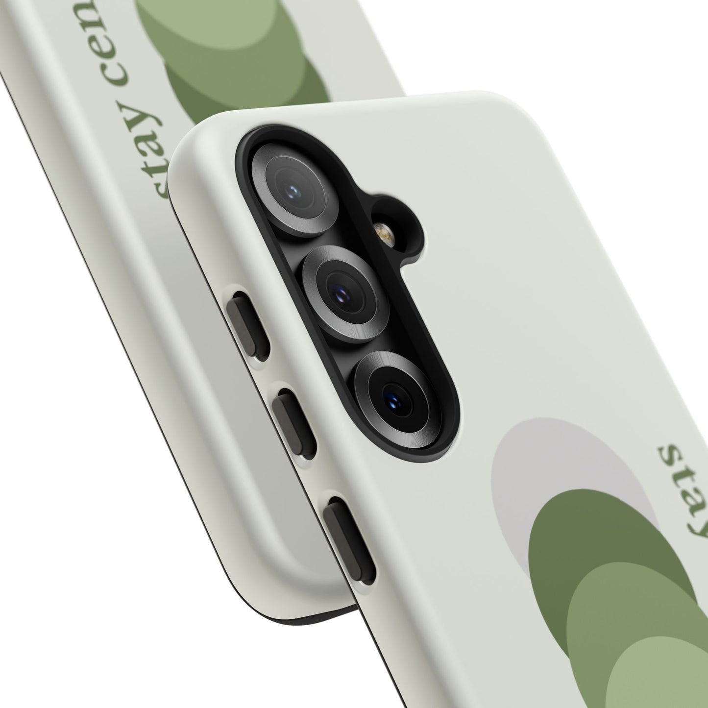 Stay Centered Minimalist Phone Case – Sage Green Wellness Aesthetic iPhone Case | Modern Neutral Protective Cover