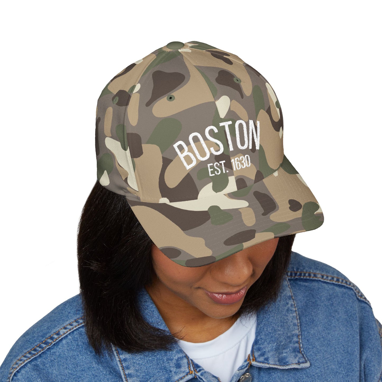 Boston Embroidered Closed-Back Cap, Stylish Baseball Hat, Gift for Sports Fans, Summer Accessory, Casual Outfit