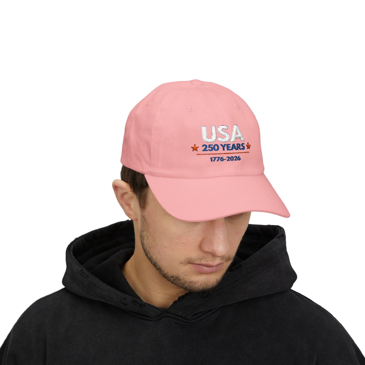 USA 250 Years Embroidered Classic Dad Cap | 1776–2026 Patriotic Anniversary Hat