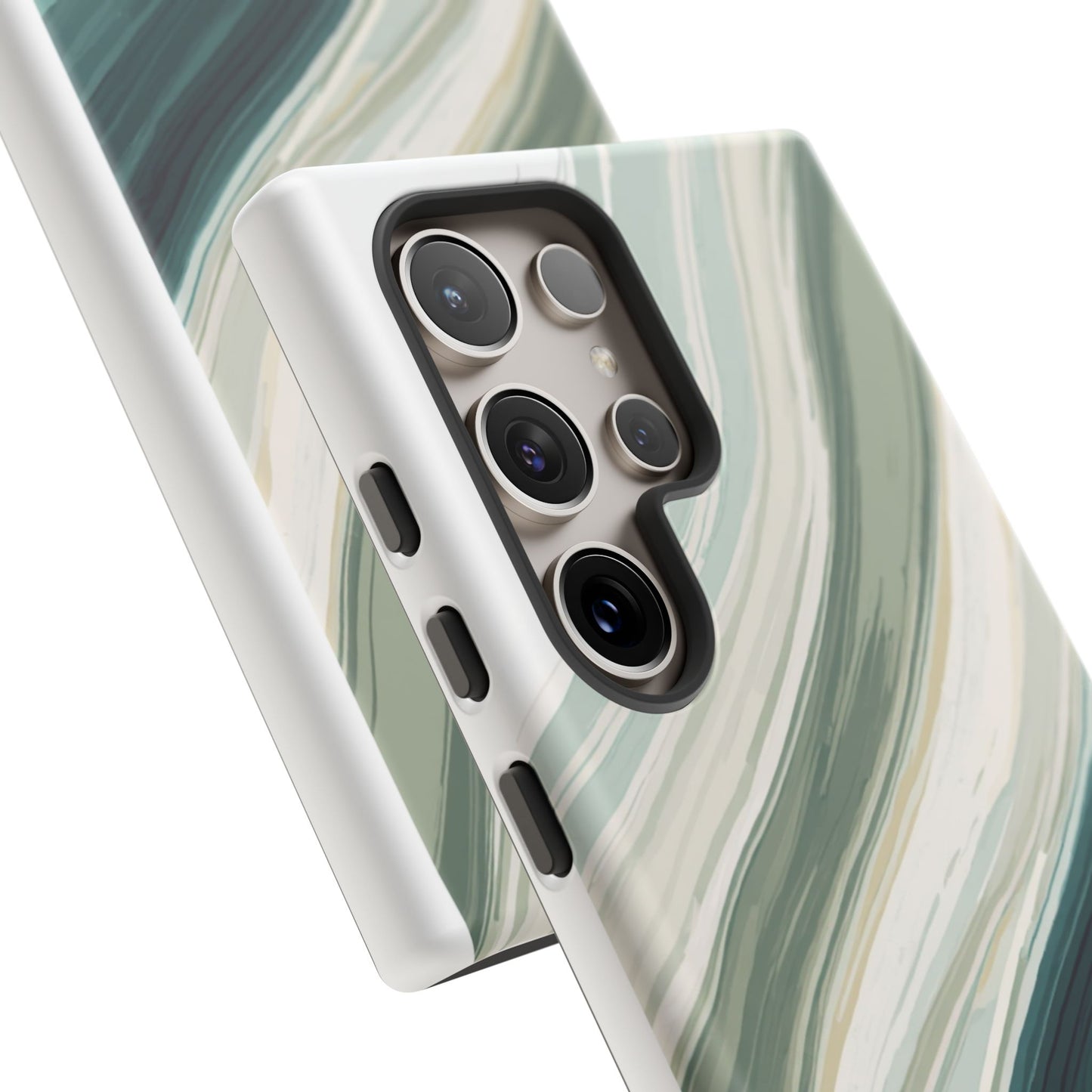 Sea Glass Drift Phone Case – Coastal Abstract Ocean Waves iPhone Case | Sage Green Minimalist Protective Cover