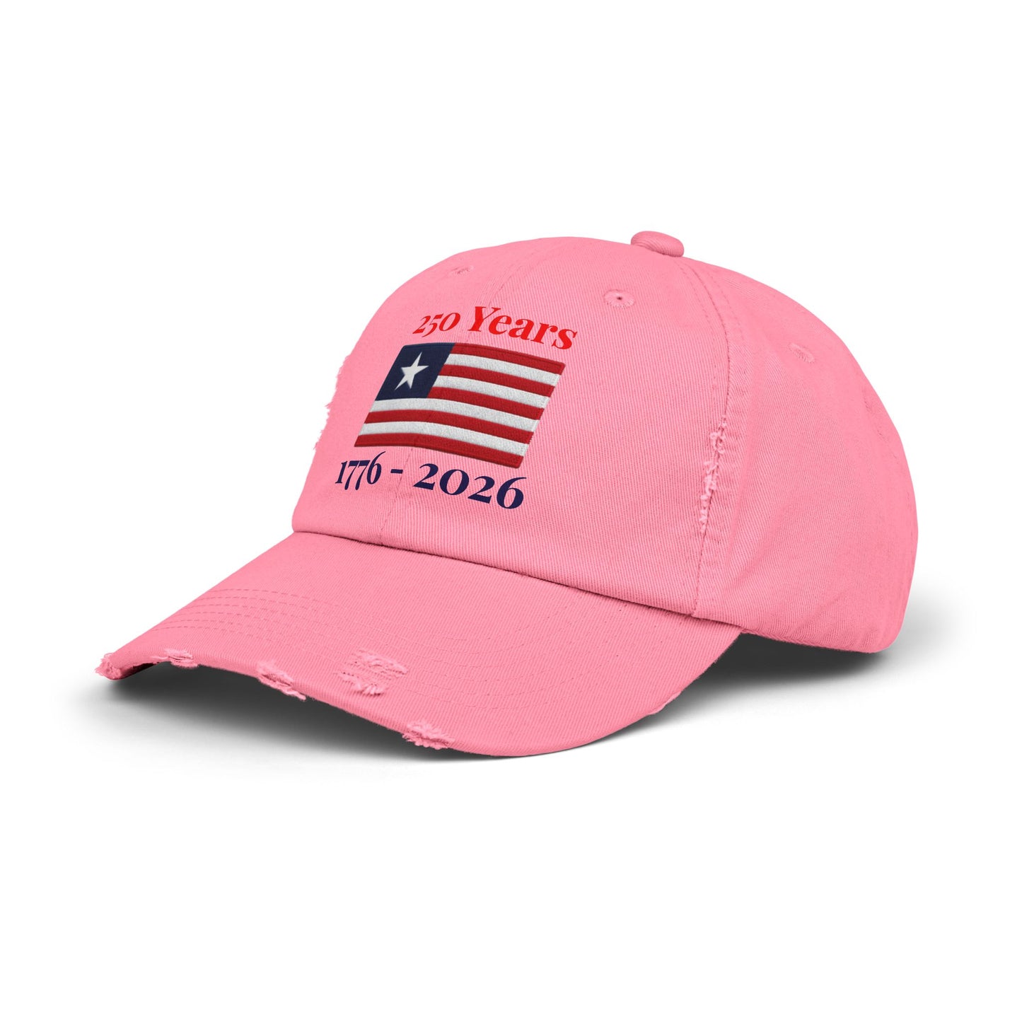 USA 250 Years Embroidered Distressed Dad Cap | 1776–2026 Patriotic Flag Hat