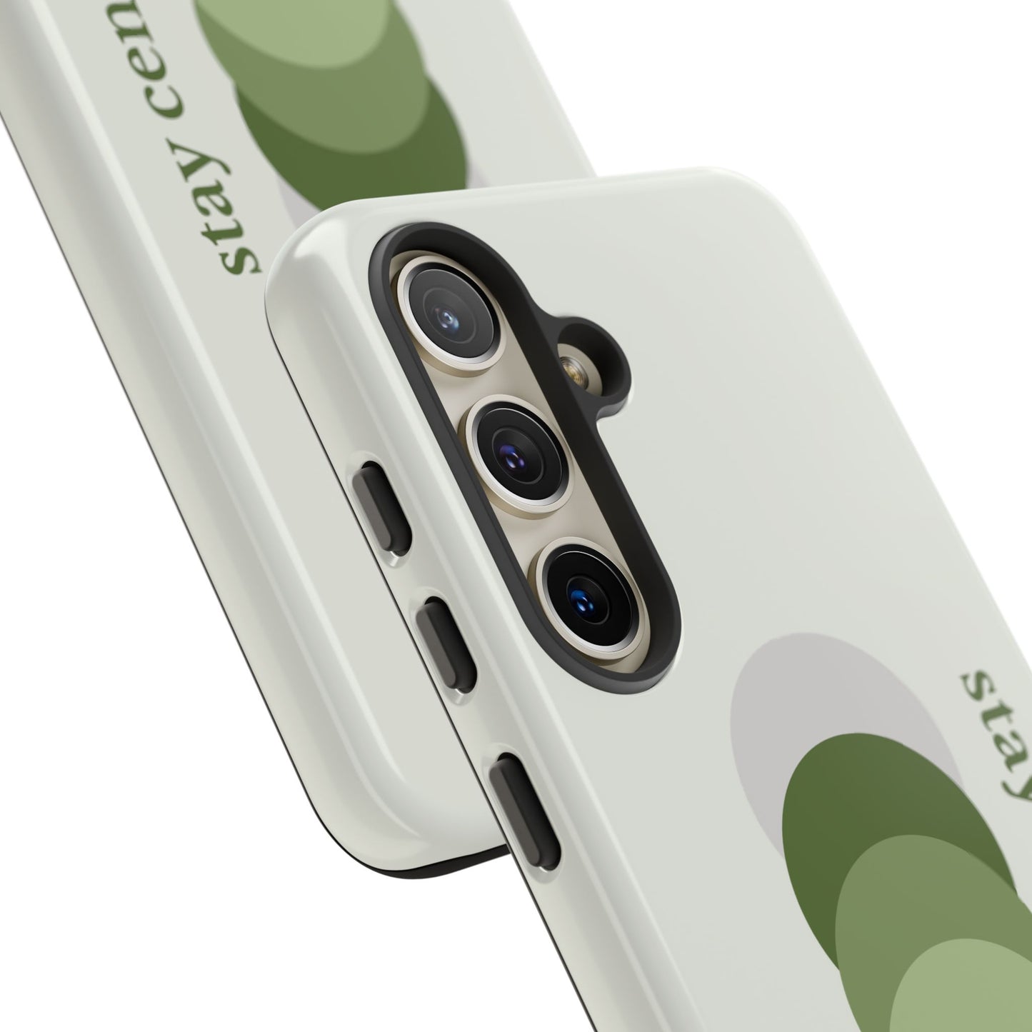 Stay Centered Minimalist Phone Case – Sage Green Wellness Aesthetic iPhone Case | Modern Neutral Protective Cover