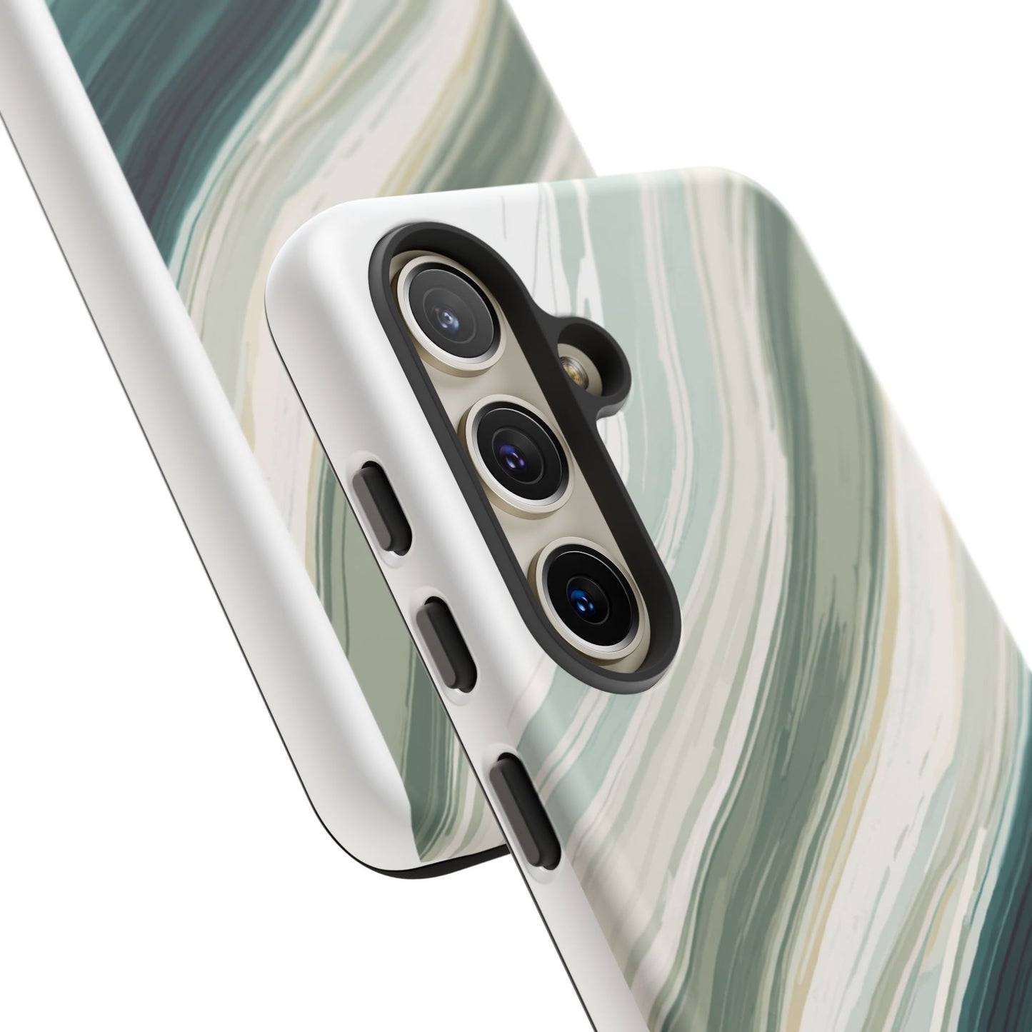 Sea Glass Drift Phone Case – Coastal Abstract Ocean Waves iPhone Case | Sage Green Minimalist Protective Cover