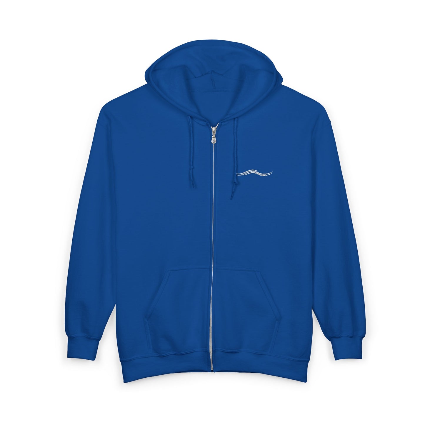 Minimal Wave Zip Hoodie — Subtle Coastal Graphic Full-Zip Sweatshirt