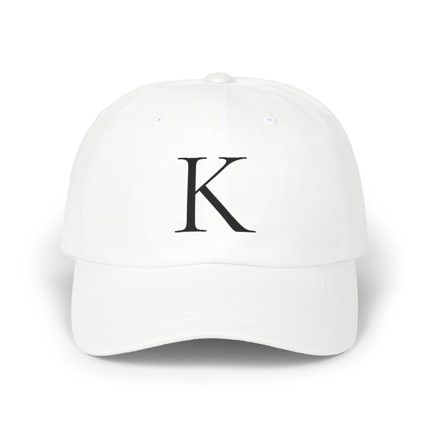 Wear My Story Embroidered Initial Hat - Letter K on the Classic Dad Cap