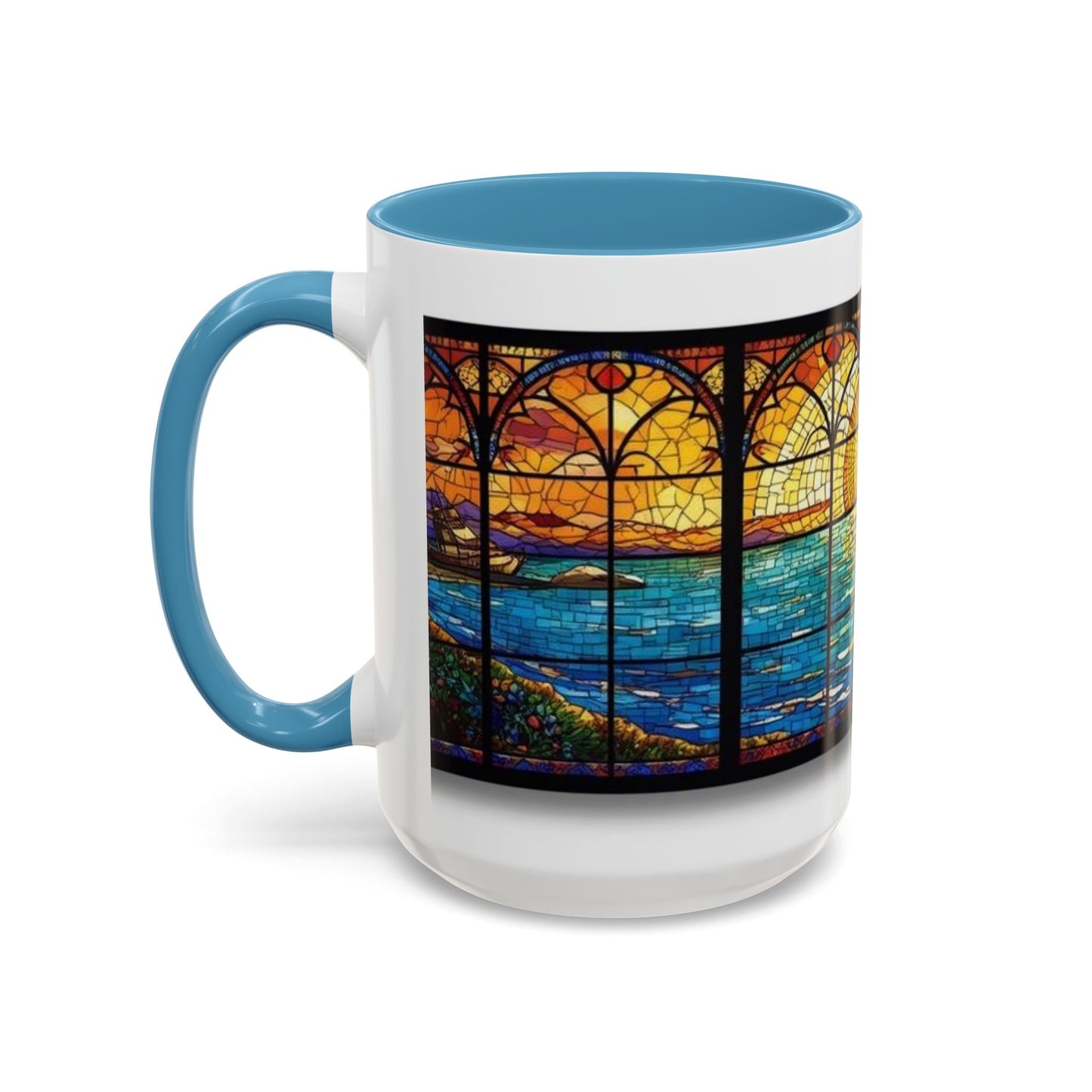 Stained Glass Ocean Sunset Mug – 15oz