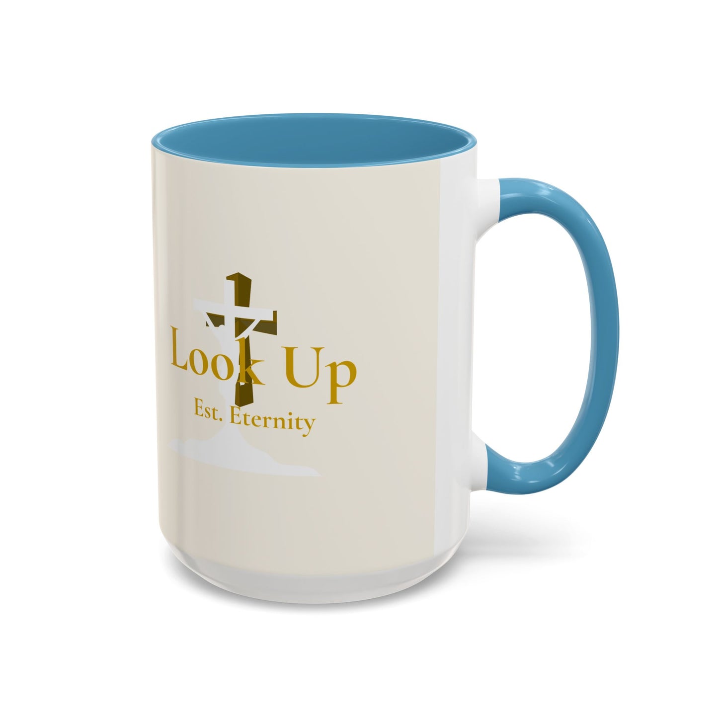 Look Up Est. Eternity Accent Coffee Mug with Cross – 11 oz & 15 oz