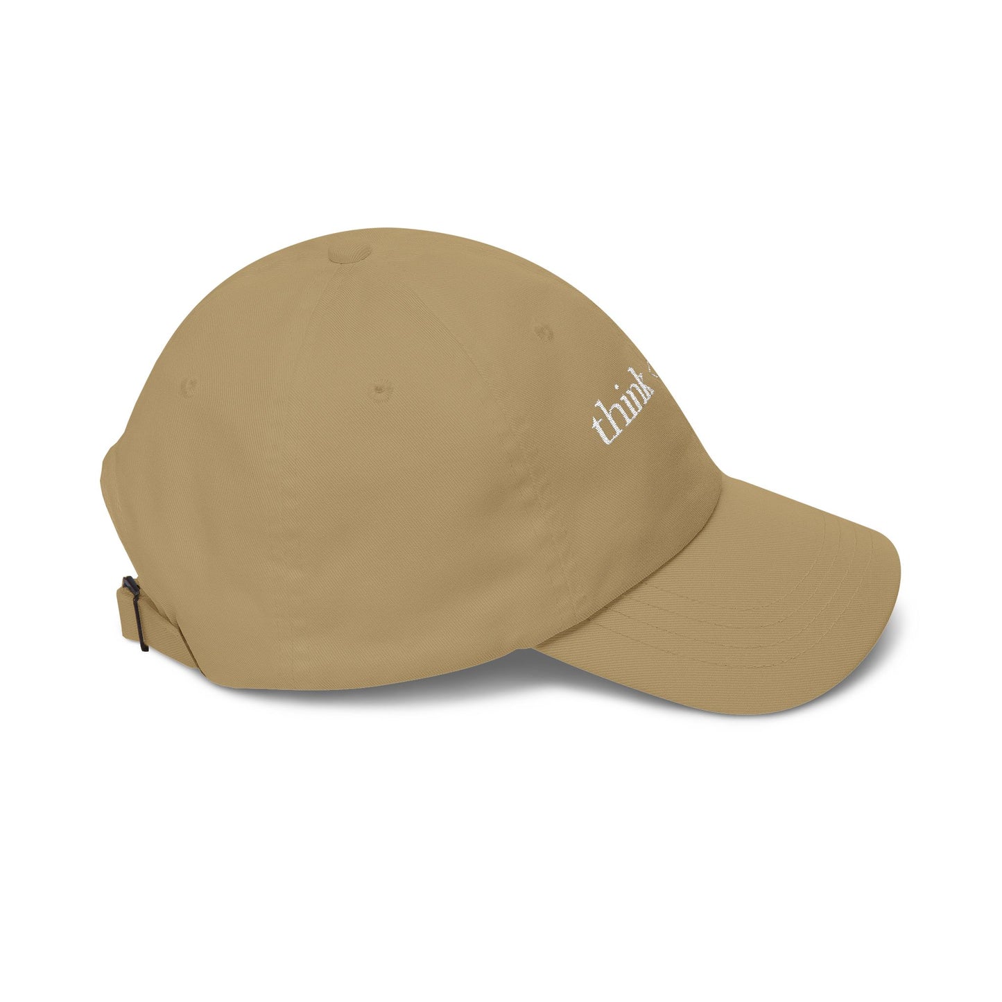 think < do > Minimalist Embroidered Dad Cap | Ivory Thread | Unisex Adjustable Hat