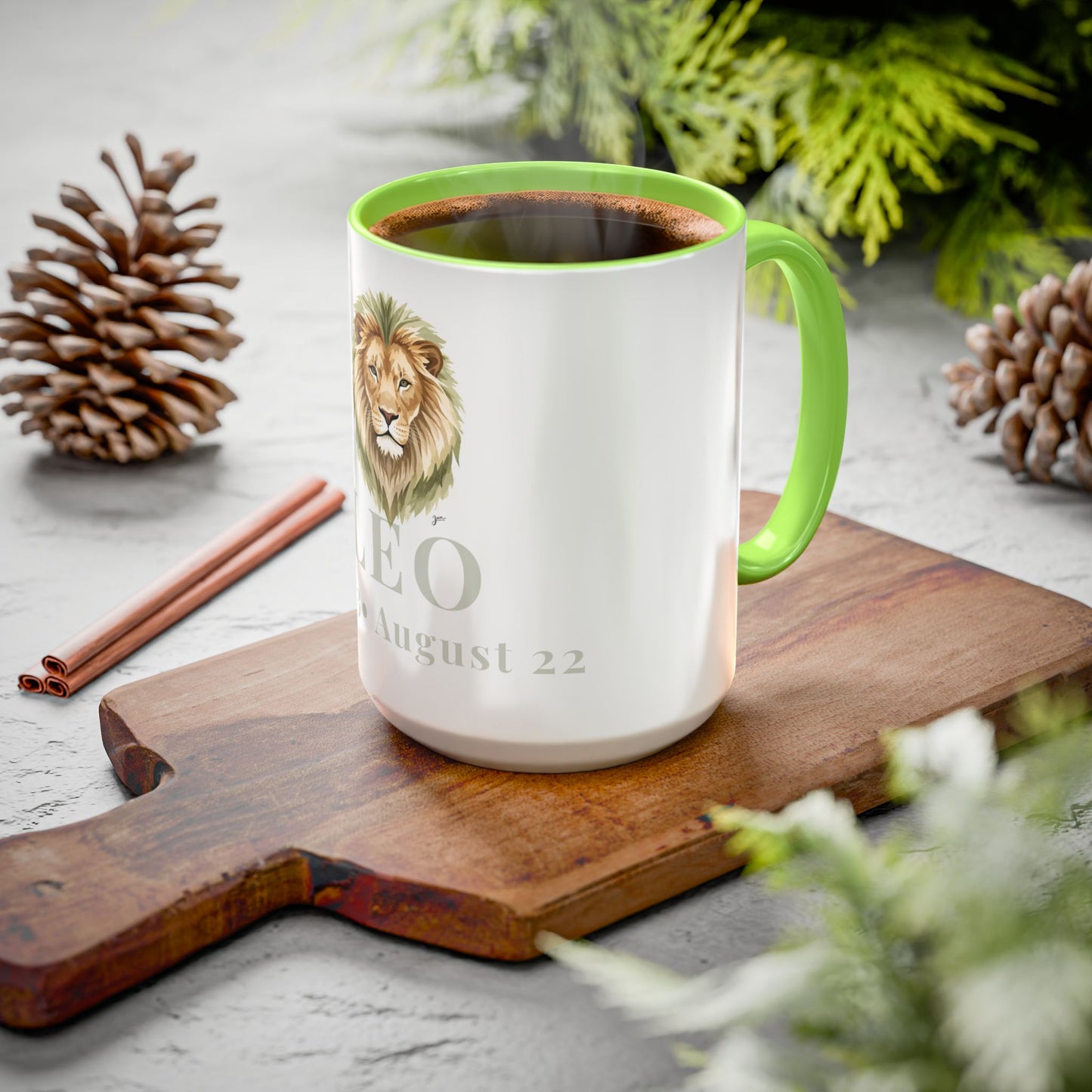 Leo Zodiac Mug - July 23 - August 22 Astrology Coffee Cup - Lion Zodiac Sign Mug - 15 oz.