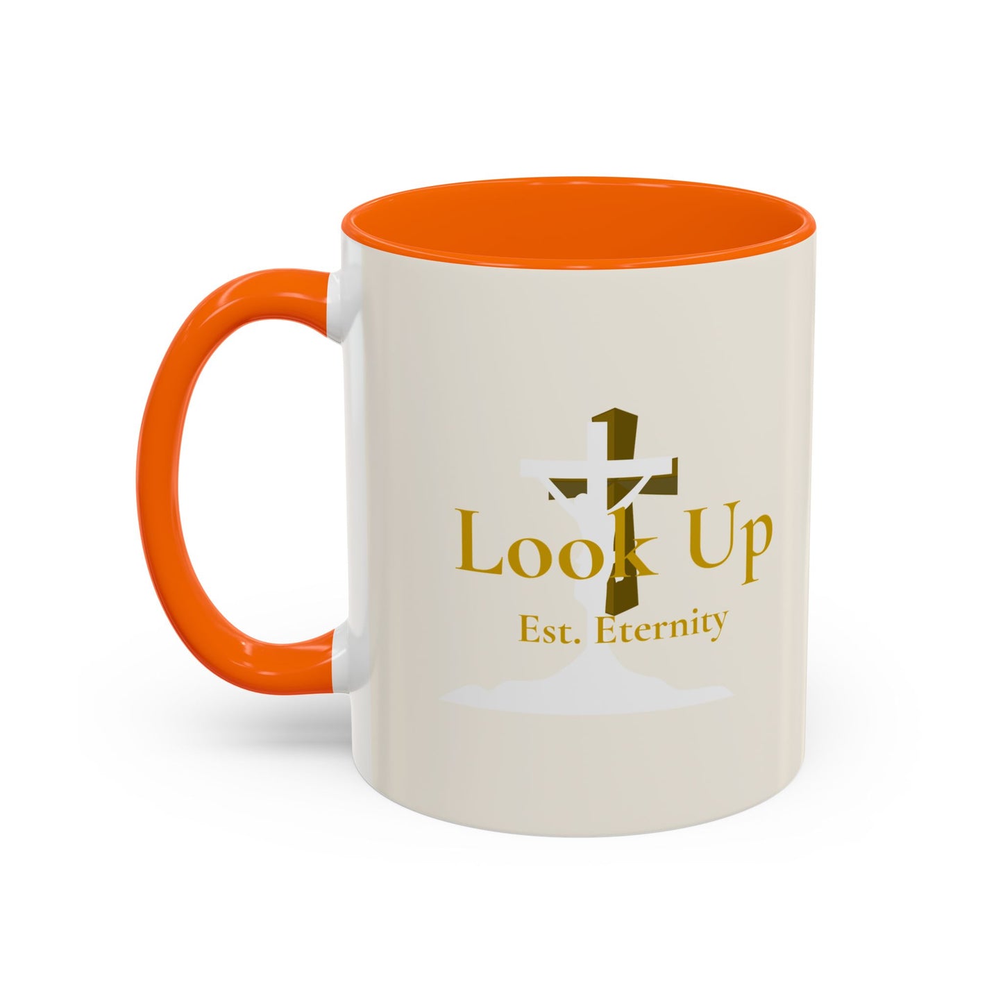 Look Up Est. Eternity Accent Coffee Mug with Cross – 11 oz & 15 oz