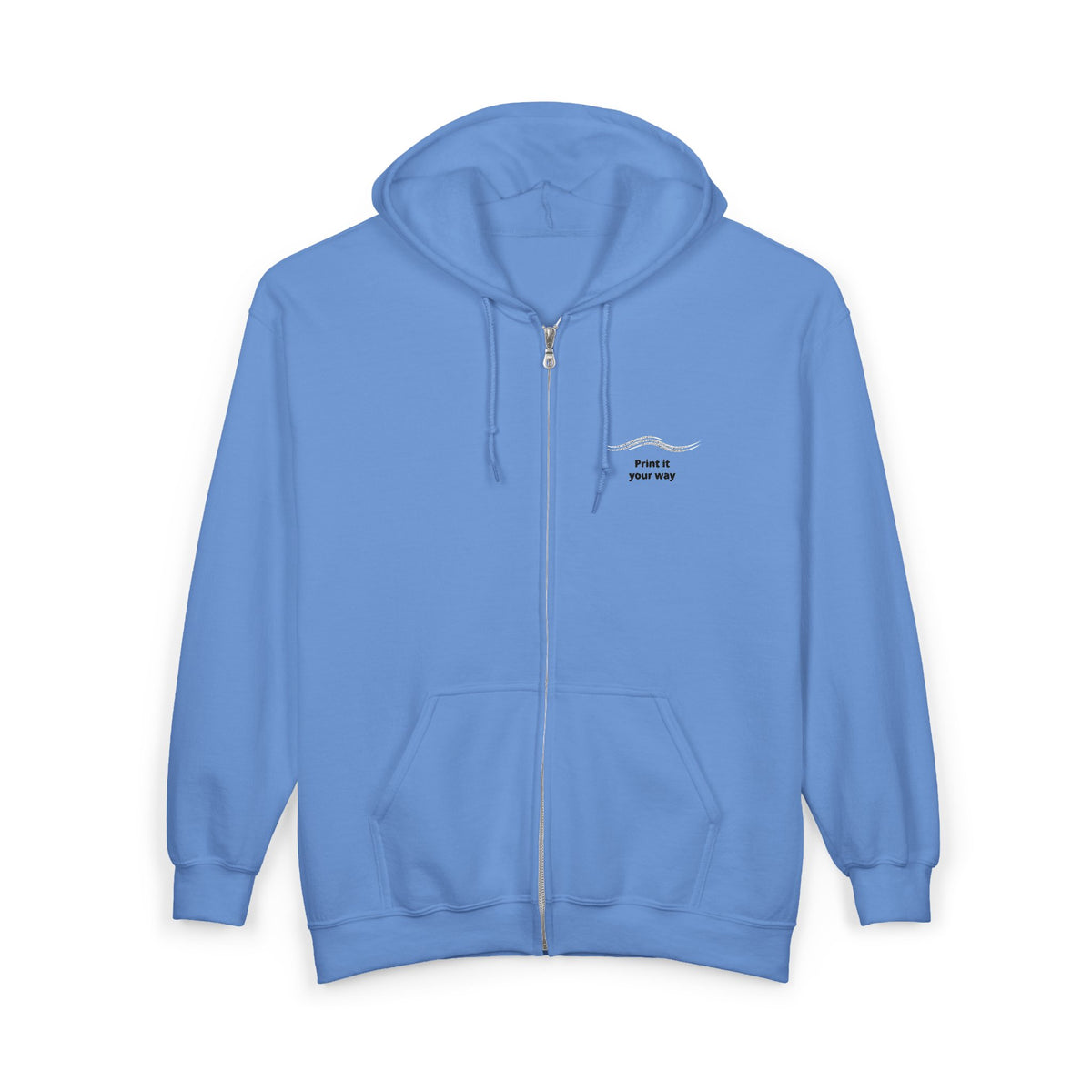 Minimal Wave Zip Hoodie — Subtle Coastal Graphic Full-Zip Sweatshirt