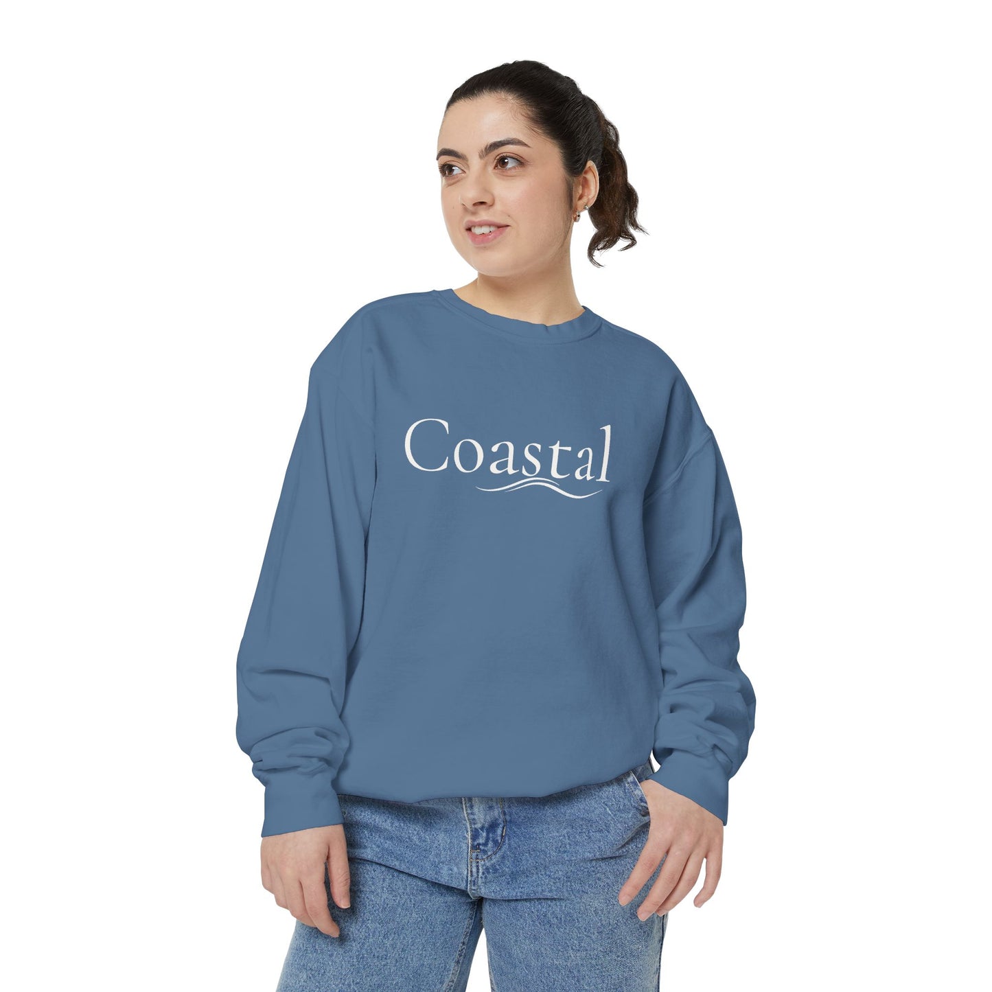 Beach Graphic Sweatshirt — Retro Wave Script Pullover