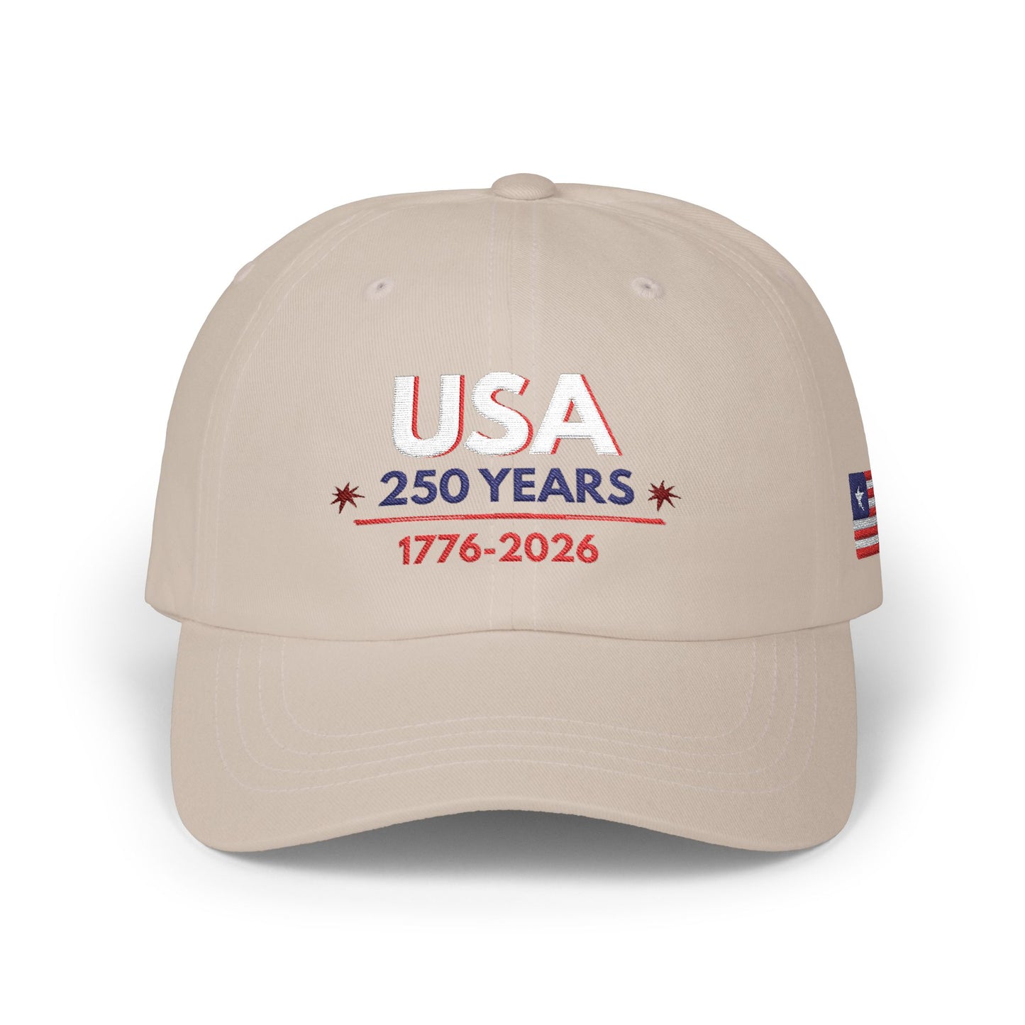 USA 250 Years Embroidered Classic Dad Cap | 1776–2026 Patriotic Anniversary Hat