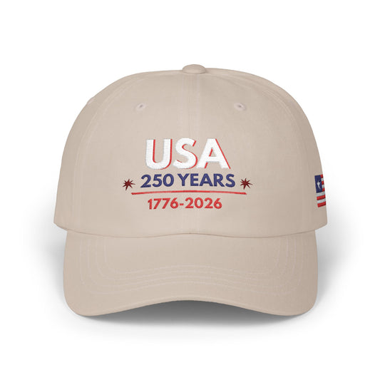 USA 250 Years Embroidered Classic Dad Cap | 1776–2026 Patriotic Anniversary Hat