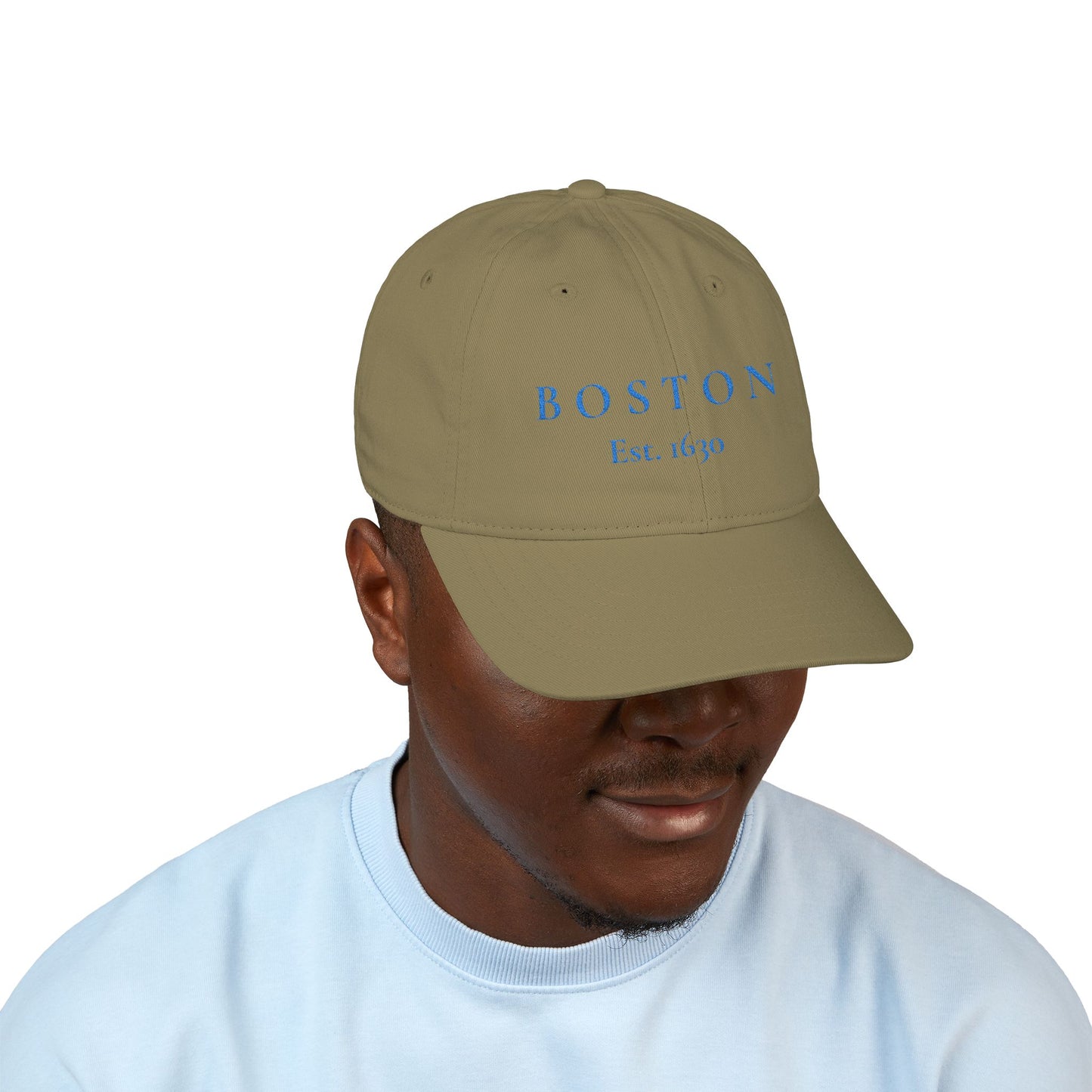Boston Embroidered Baseball Cap — "BOSTON Est. 1630" Organic Cotton Hat