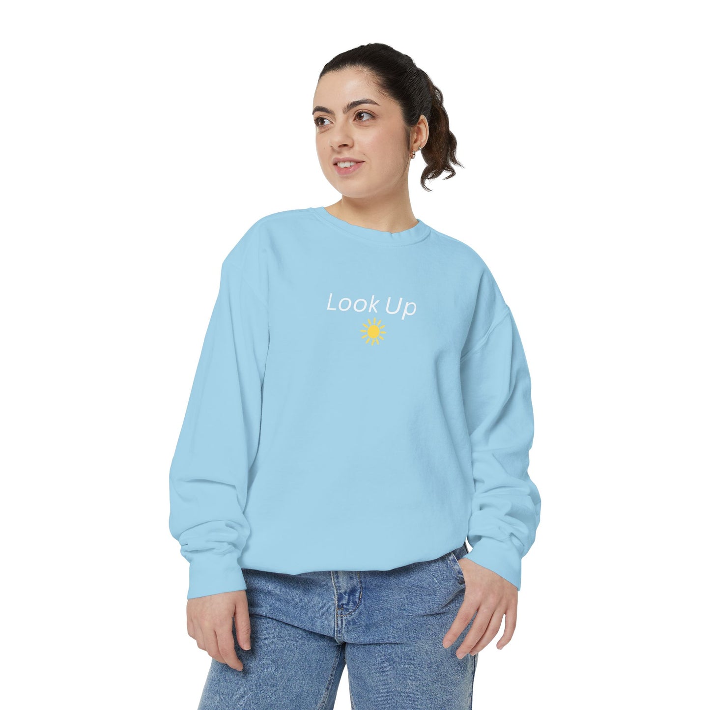 Look Up Sweatshirt- Minimal Sun Crewneck