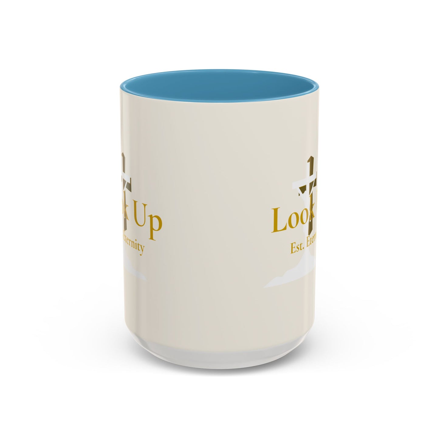 Look Up Est. Eternity Accent Coffee Mug with Cross – 11 oz & 15 oz