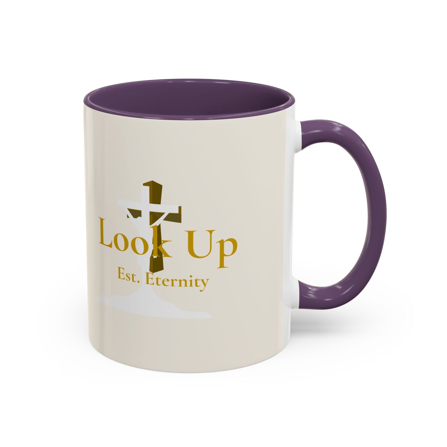 Look Up Est. Eternity Accent Coffee Mug with Cross – 11 oz & 15 oz