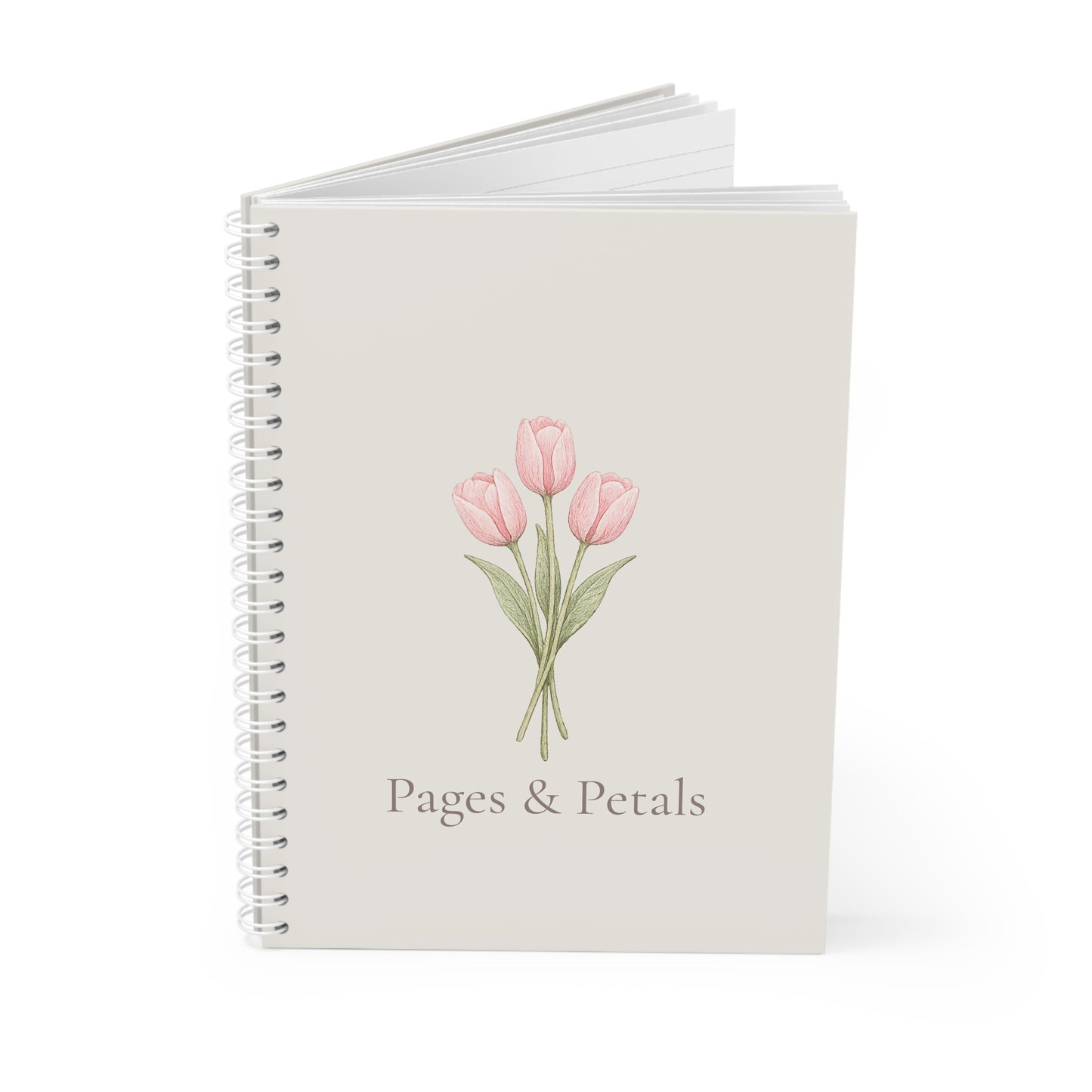 Pages & Petals Spiral Notebook — Floral Tulip Journal for Notes & Ideas