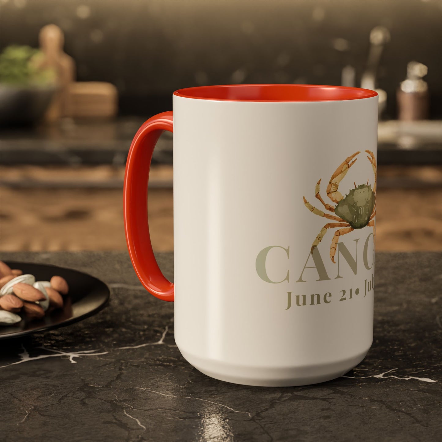 Cancer Zodiac Mug - June 21- July 22 Astrology Coffee Cup - Crab Zodiac Sign Mug - 15 oz.