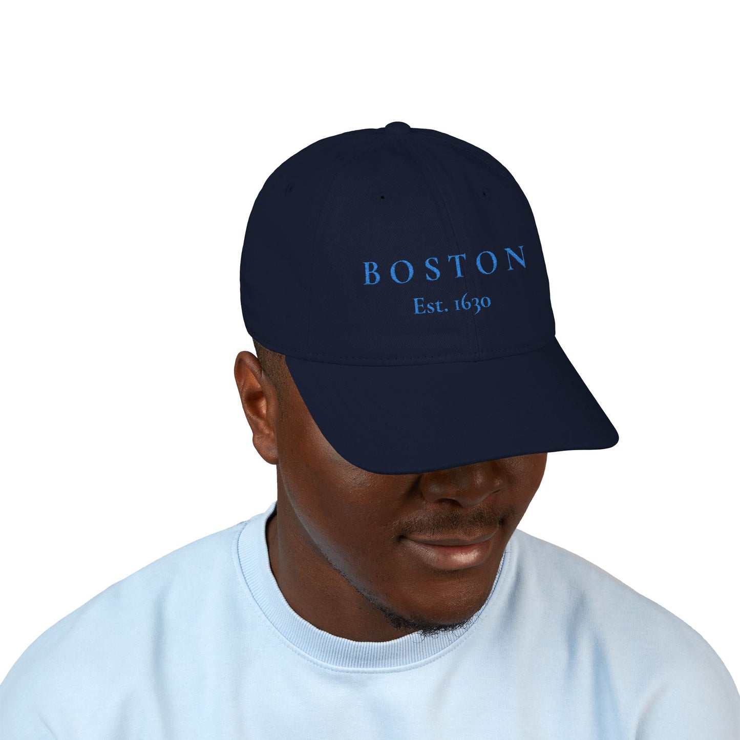 Boston Embroidered Baseball Cap — "BOSTON Est. 1630" Organic Cotton Hat