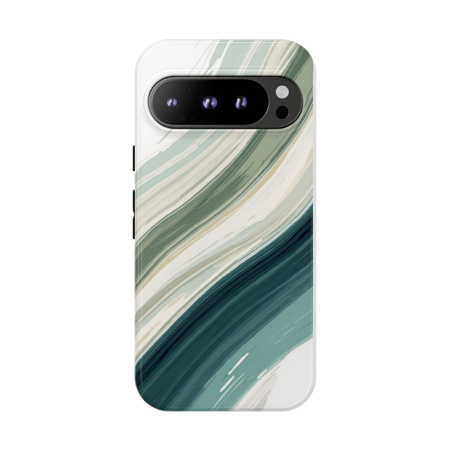 Sea Glass Drift Phone Case – Coastal Abstract Ocean Waves iPhone Case | Sage Green Minimalist Protective Cover