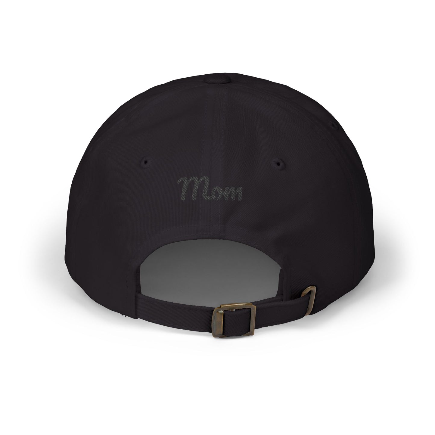 Sunflower 'Mom' Dad Cap — Embroidered Floral Baseball Hat, black font