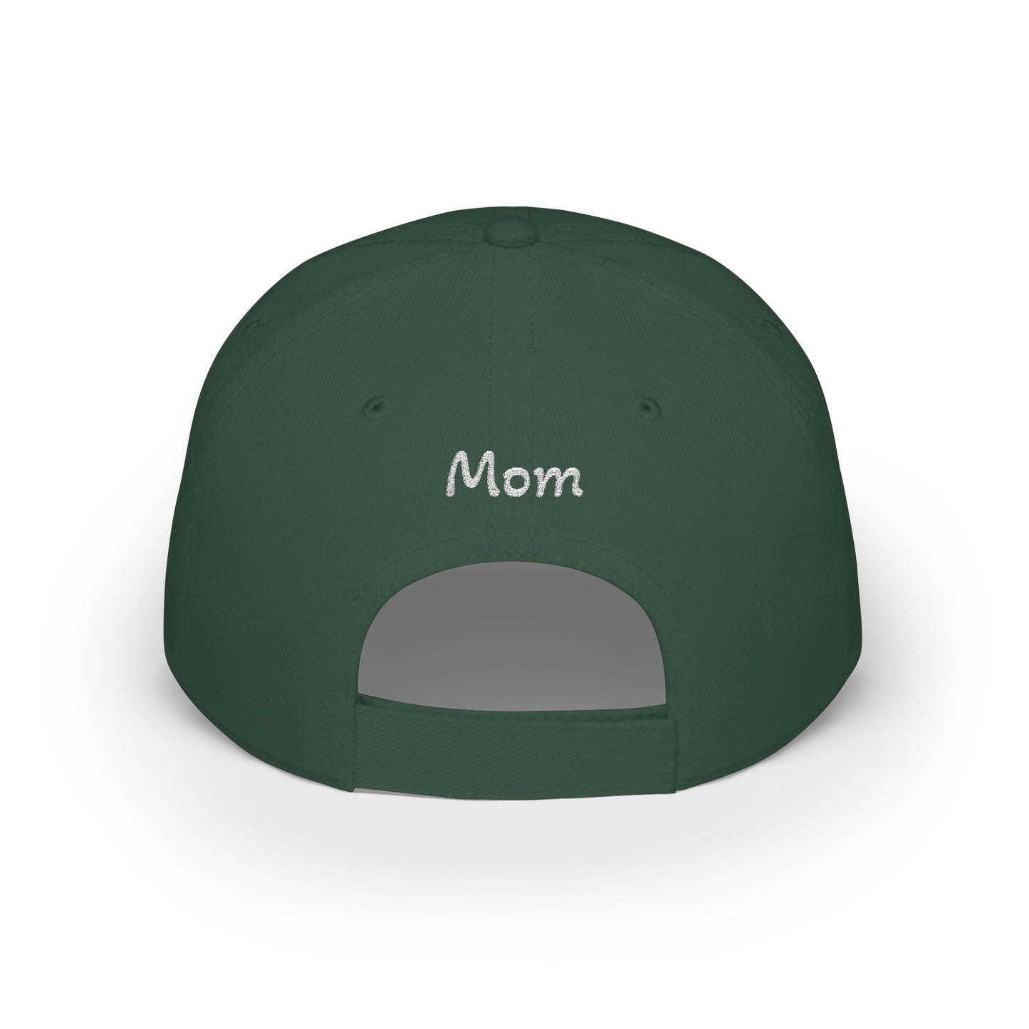Black-Eyed Susan Mom Cap — Low Profile Baseball Hat, with Embroidered flower front and Mom text back