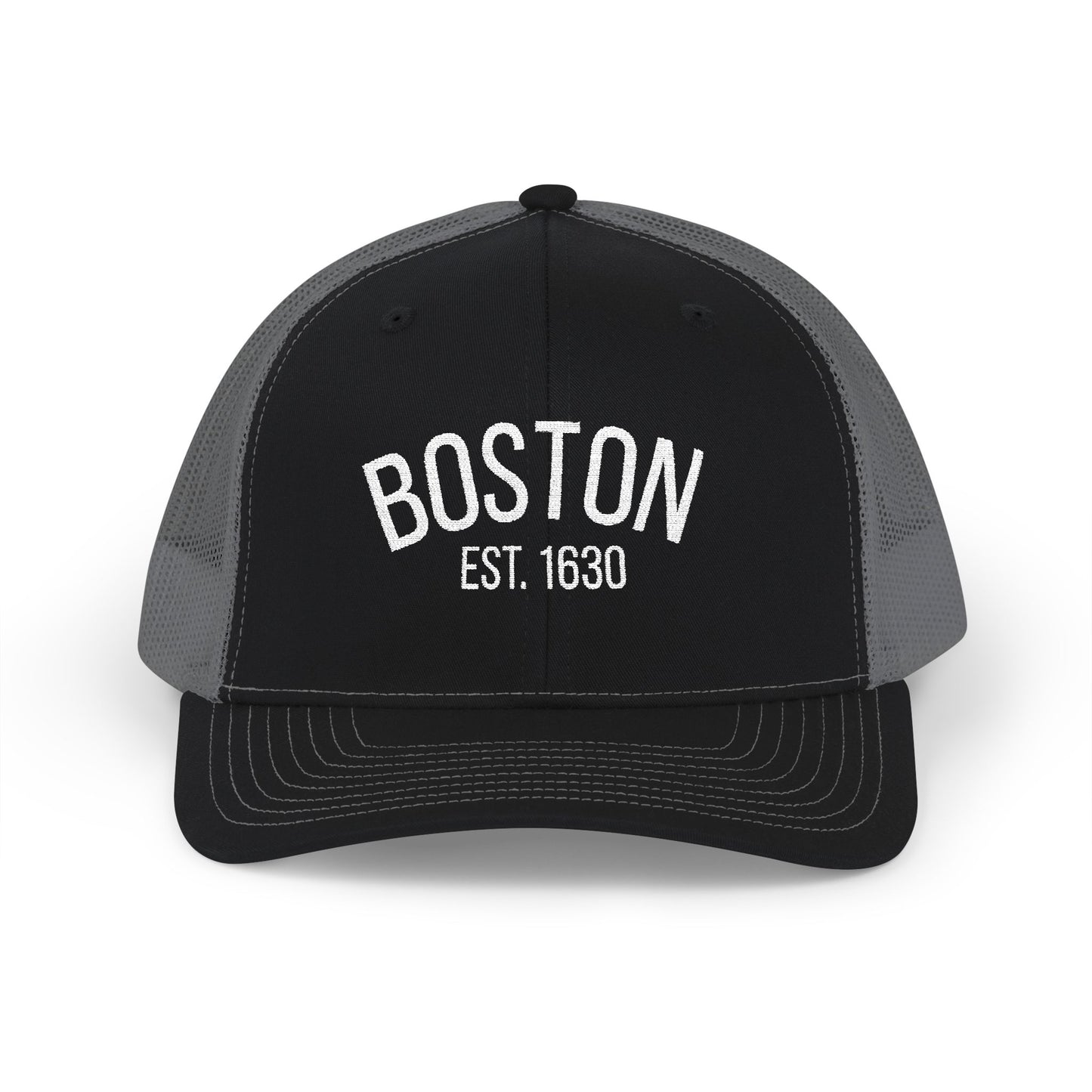 Boston Embroidered Trucker Cap — 'BOSTON EST. 1630' Snapback Hat