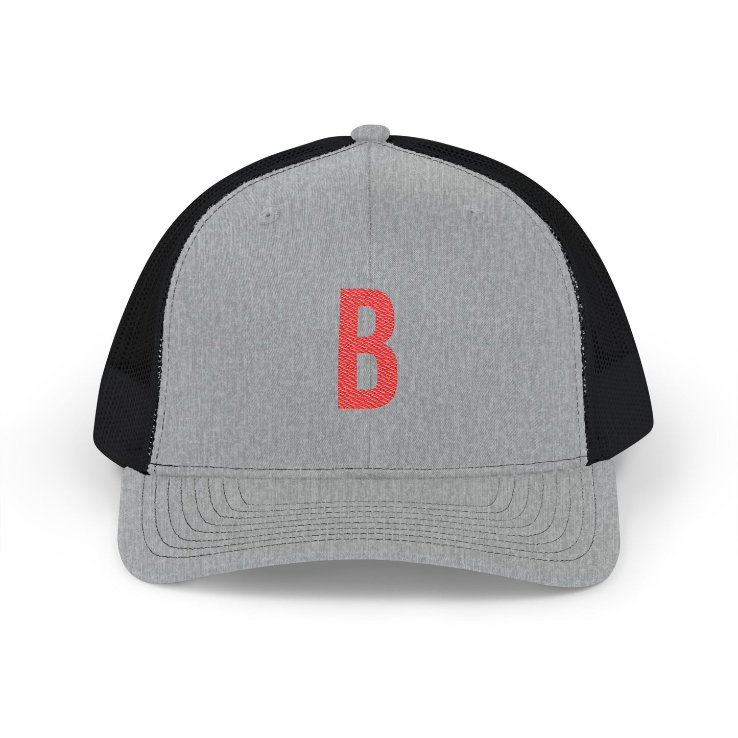 Boston (B) red embroidered Monogram Snapback Trucker Cap - Heritage Places Collection
