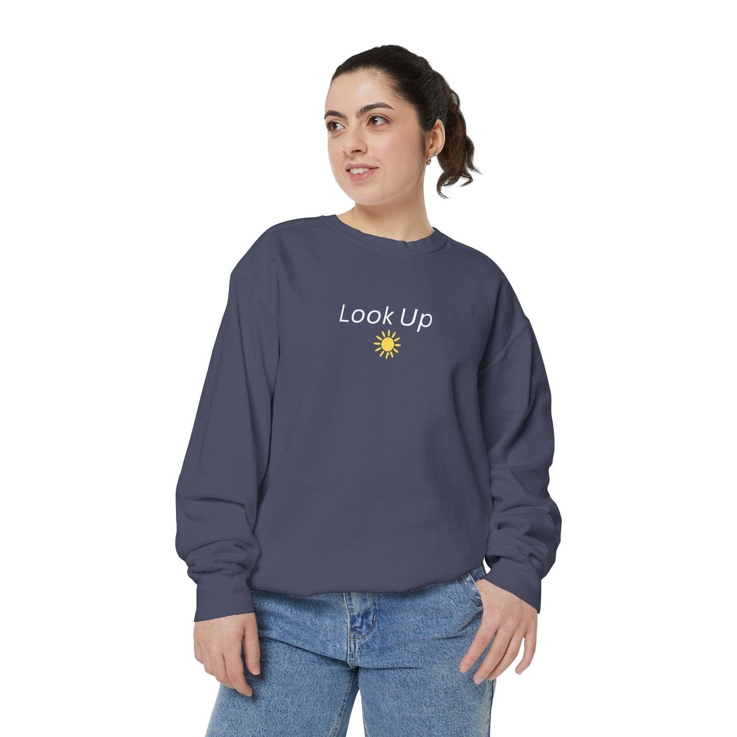 Look Up Sweatshirt- Minimal Sun Crewneck