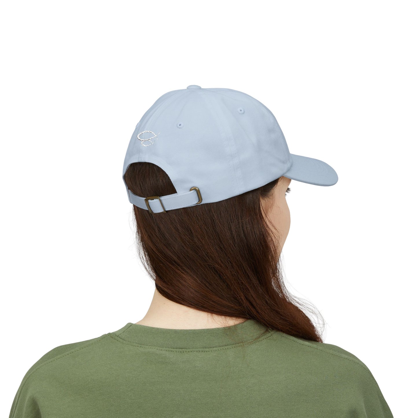 Look Up embroidered Dad Hat-Inspirational Cap with Double fish symbol on back