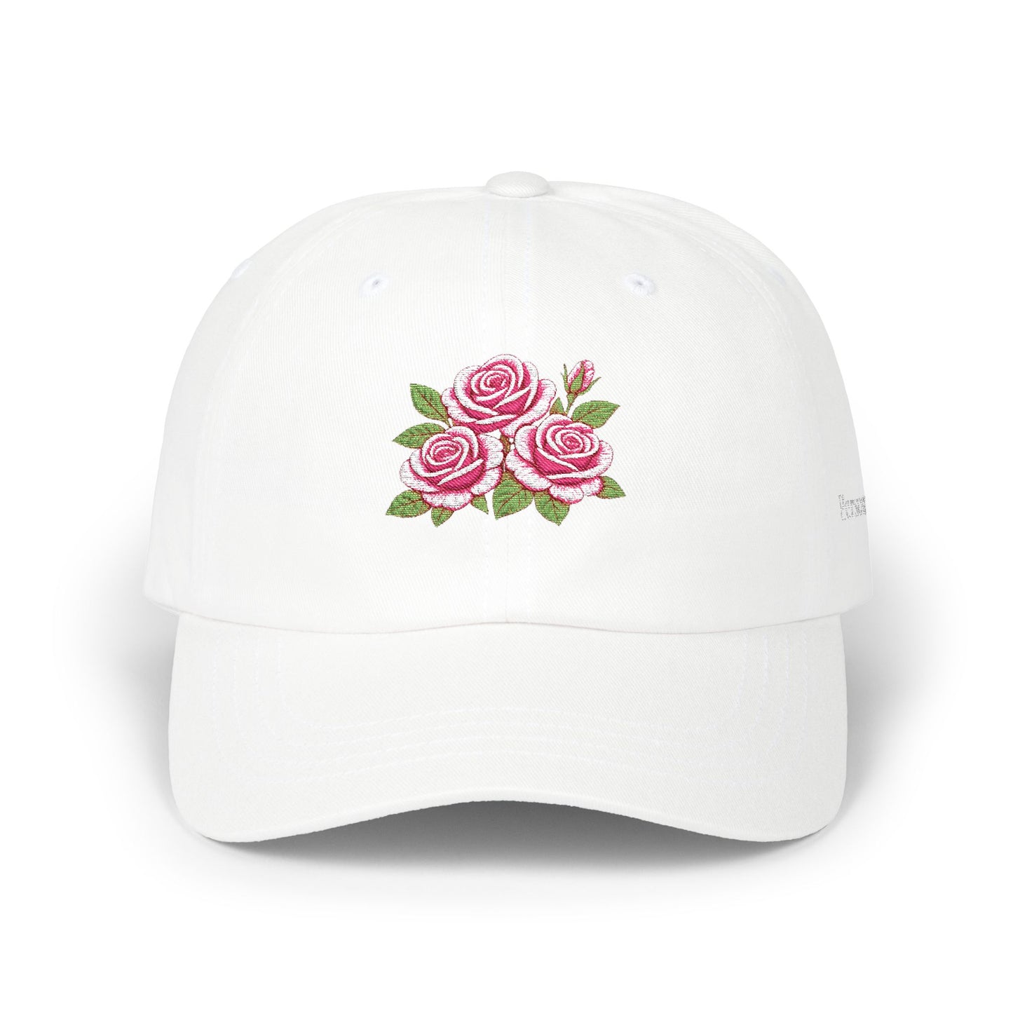 Embroidered Rose Floral Mama Dad Hat with Personalized Side Name