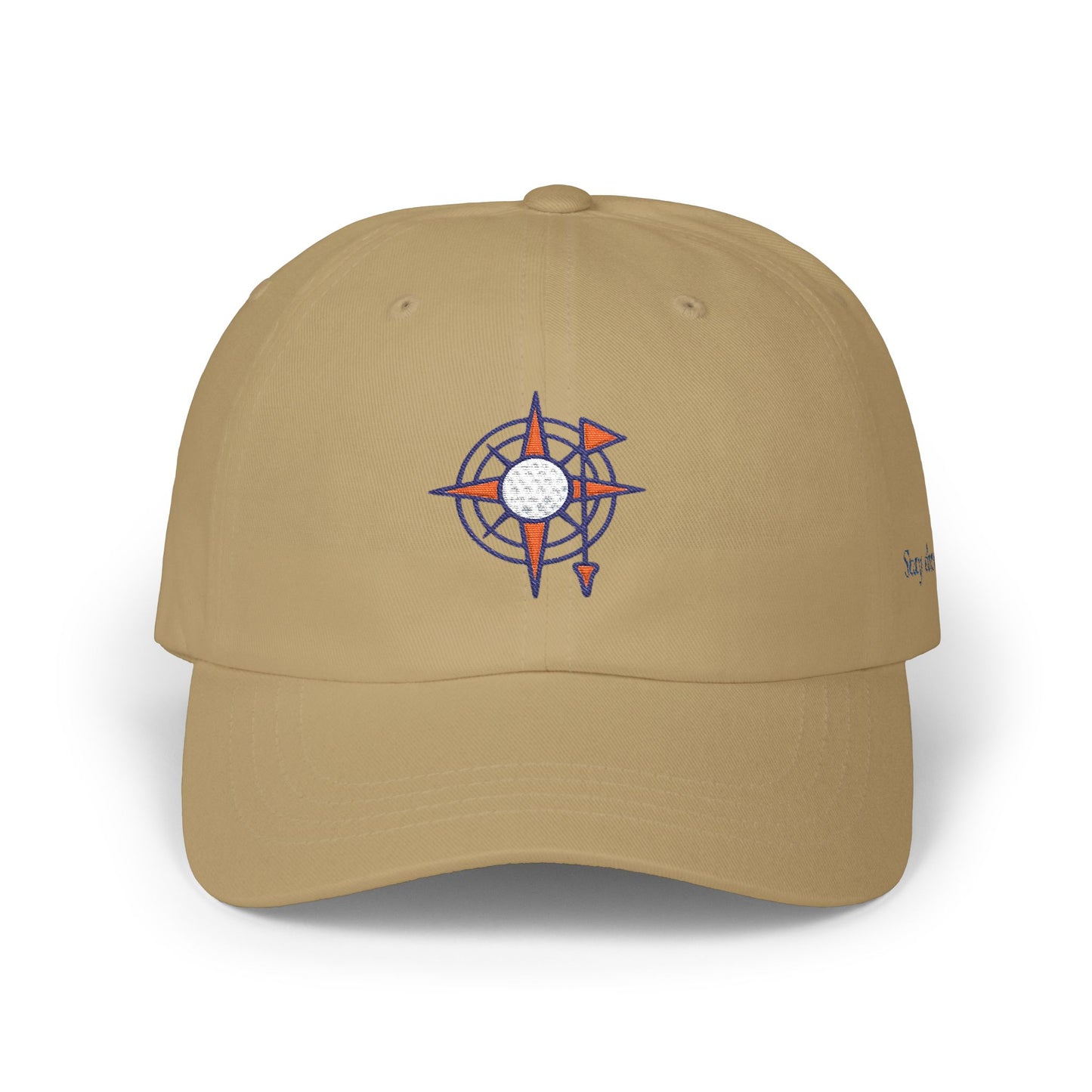 Stay the Course Embroidered Dad Hat | Compass Golf Flag Cap | Vintage Adventure Baseball Hat | Unisex Golf Lifestyle Cap