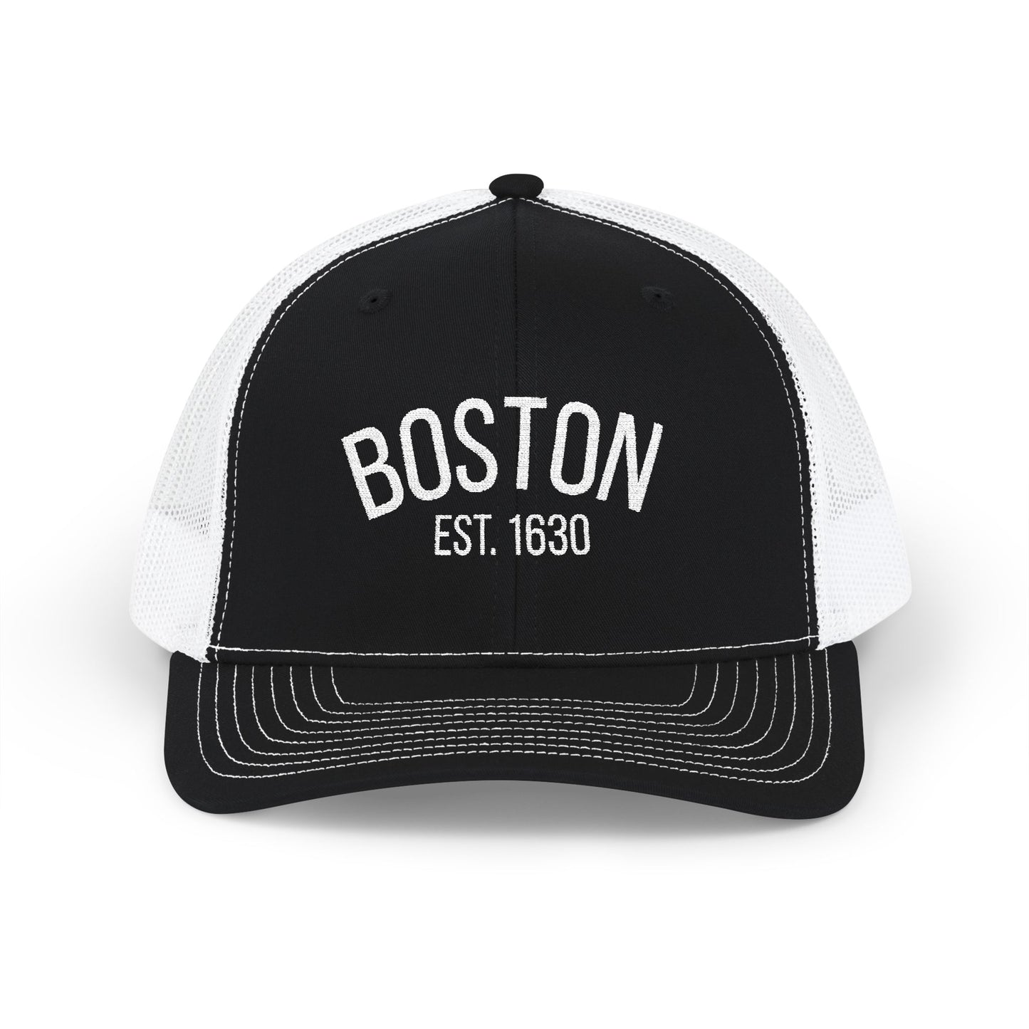 Boston Embroidered Trucker Cap — 'BOSTON EST. 1630' Snapback Hat