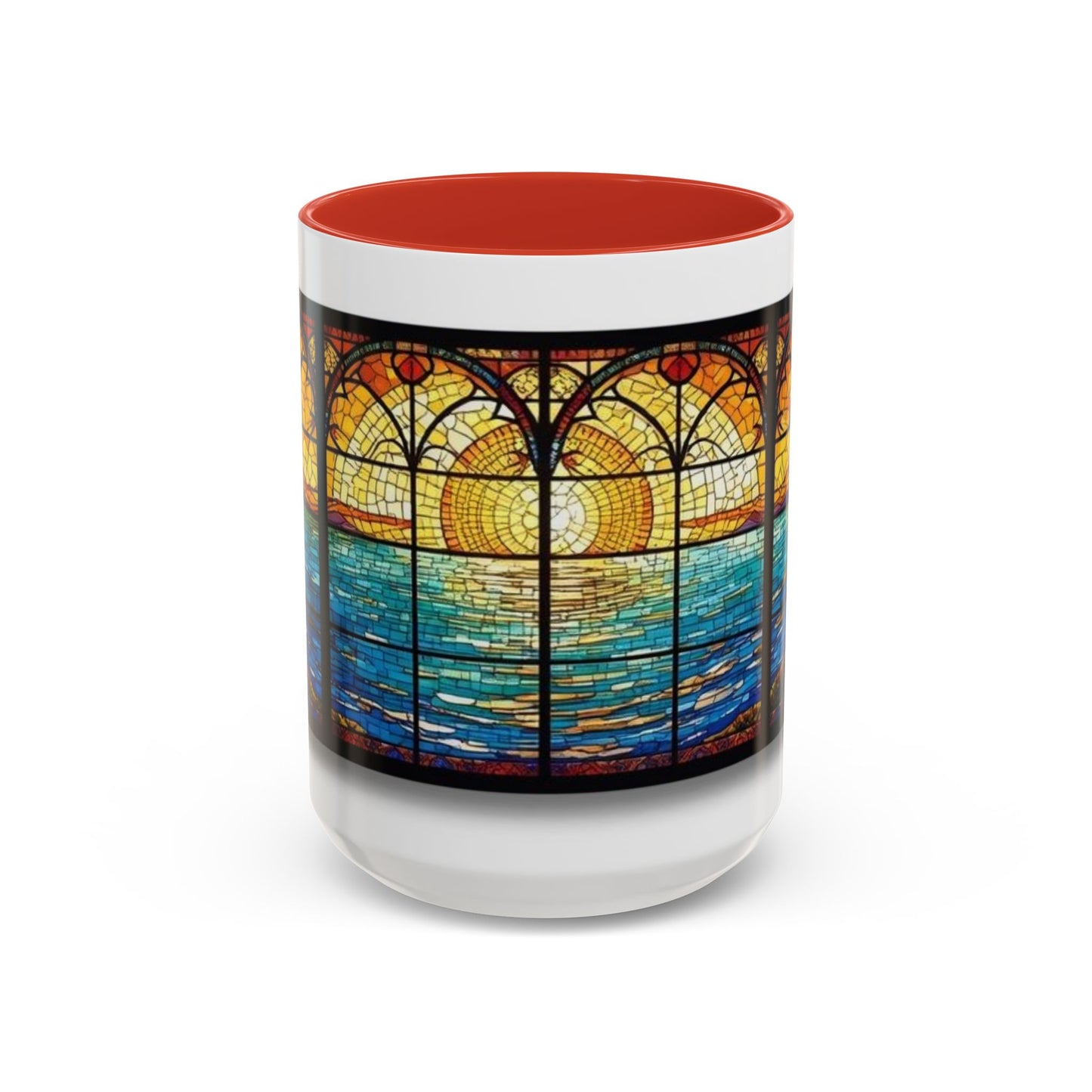 Stained Glass Ocean Sunset Mug – 15oz