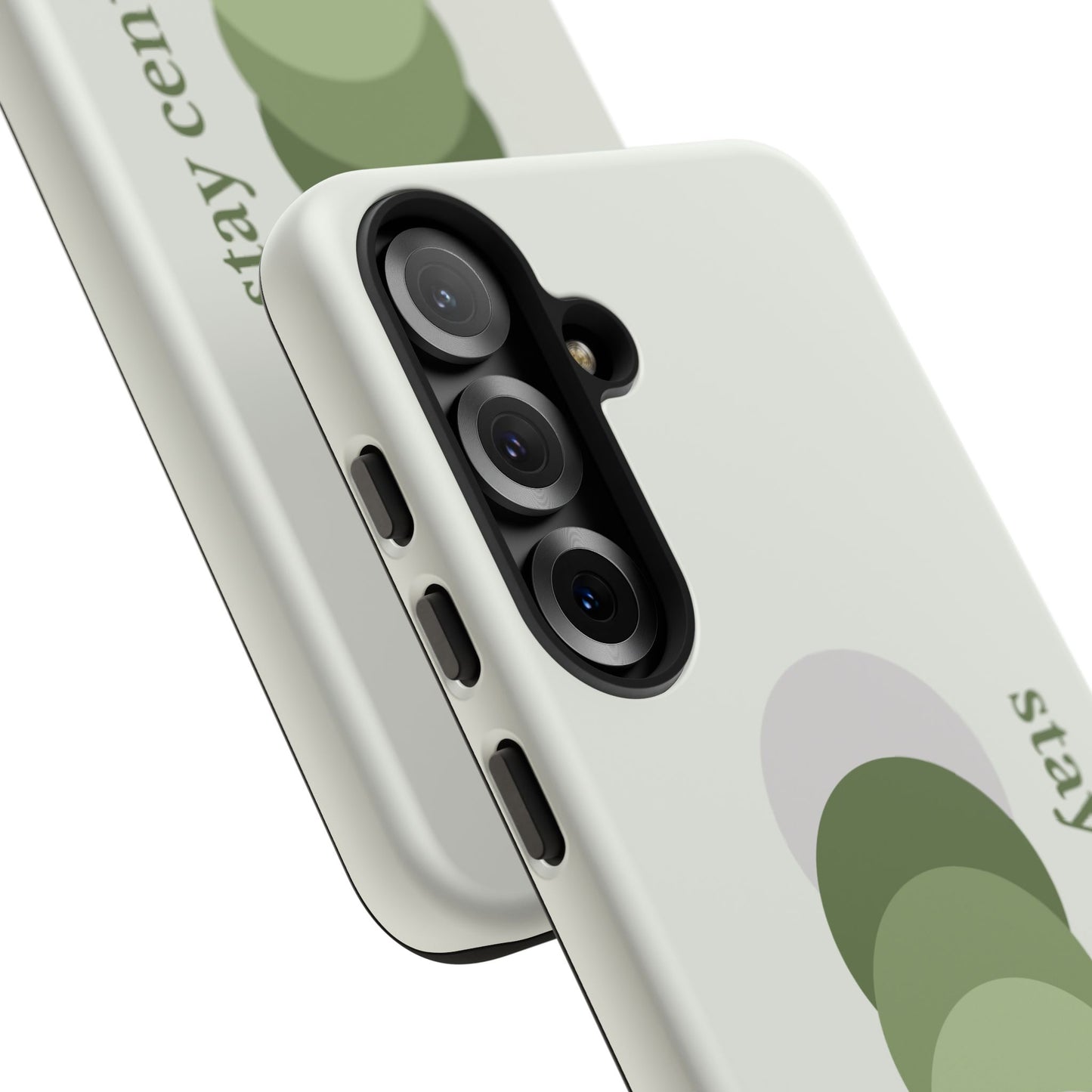 Stay Centered Minimalist Phone Case – Sage Green Wellness Aesthetic iPhone Case | Modern Neutral Protective Cover