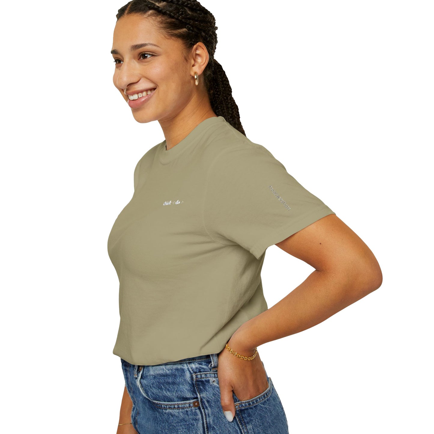 Think < Do > Embroidered Unisex T-Shirt | Minimalist Everyday Tee | Ivory Thread