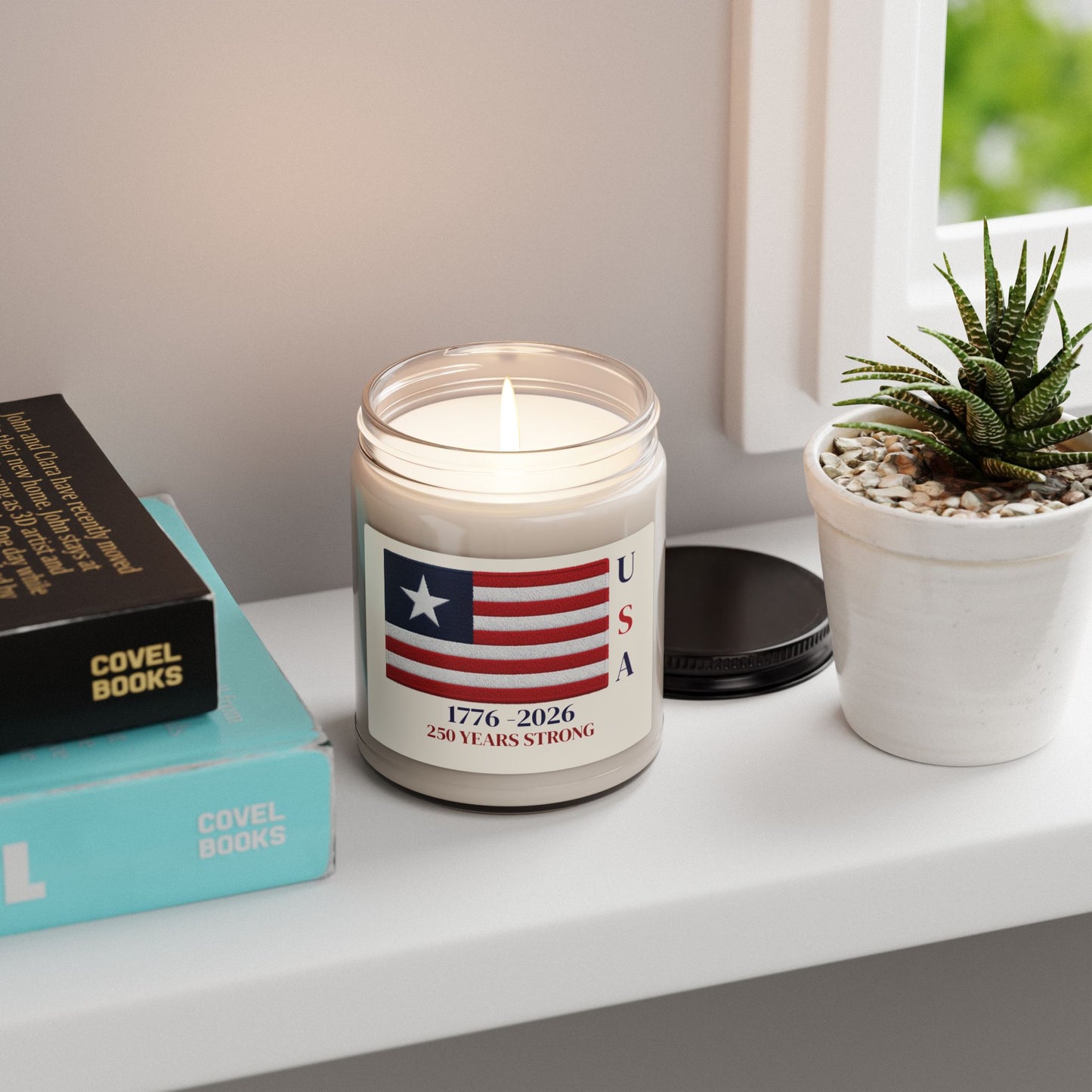 USA 250 Years Strong Scented Soy Candle | Patriotic Flag Candle | 1776–2026 Americana Decor