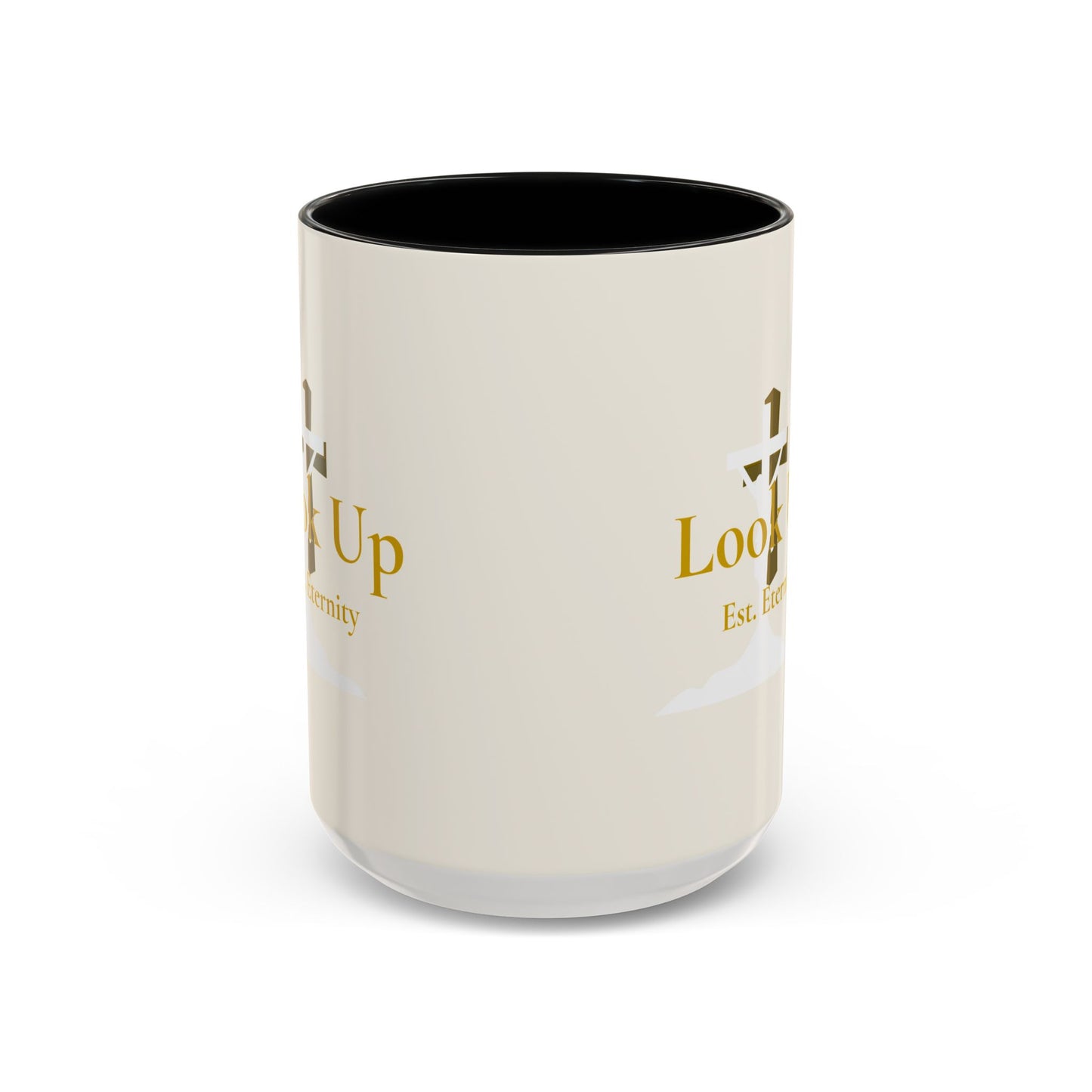 Look Up Est. Eternity Accent Coffee Mug with Cross – 11 oz & 15 oz