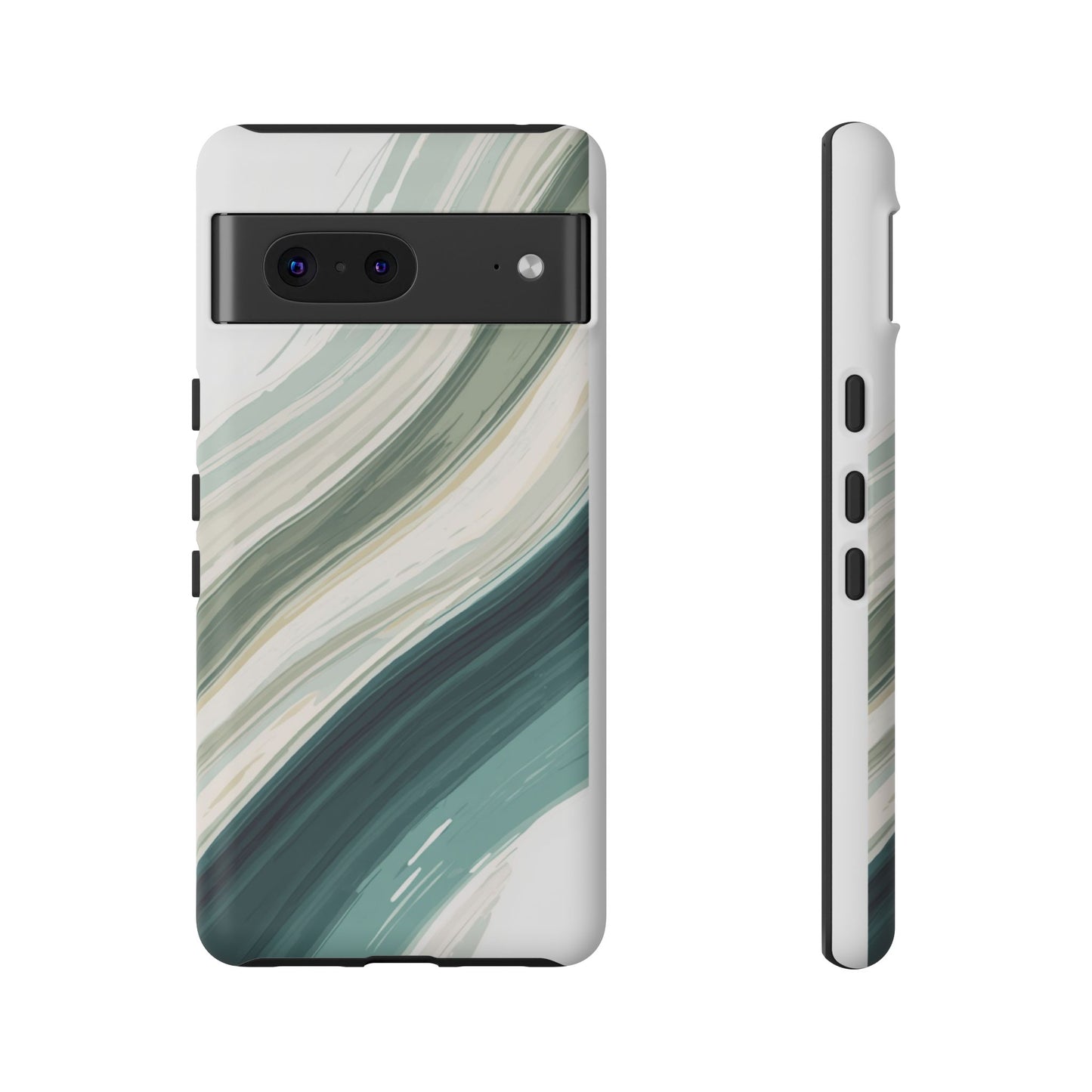 Sea Glass Drift Phone Case – Coastal Abstract Ocean Waves iPhone Case | Sage Green Minimalist Protective Cover