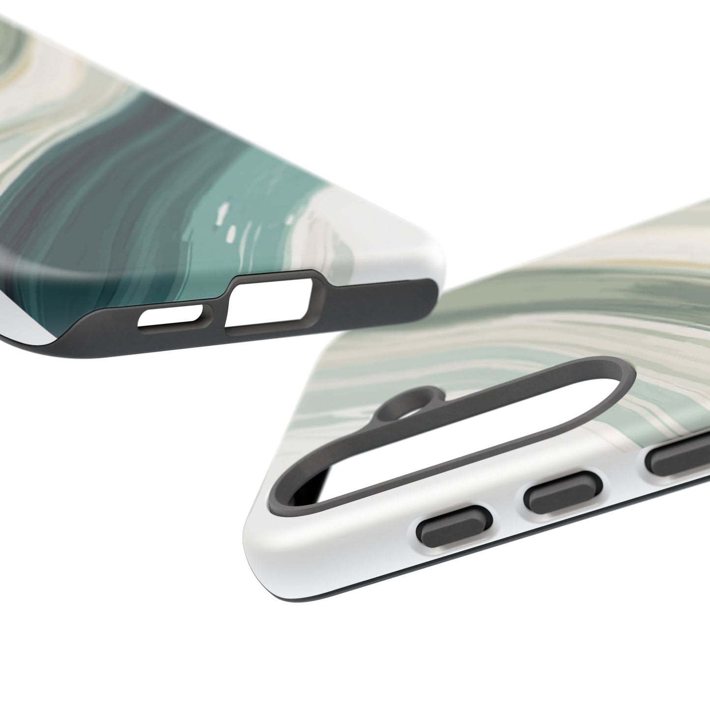 Sea Glass Drift Phone Case – Coastal Abstract Ocean Waves iPhone Case | Sage Green Minimalist Protective Cover