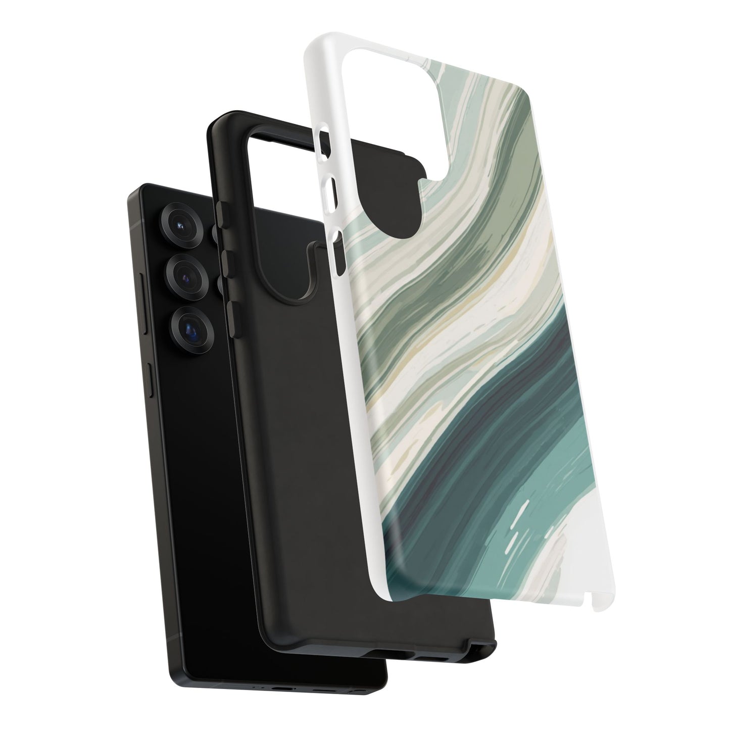 Sea Glass Drift Phone Case – Coastal Abstract Ocean Waves iPhone Case | Sage Green Minimalist Protective Cover