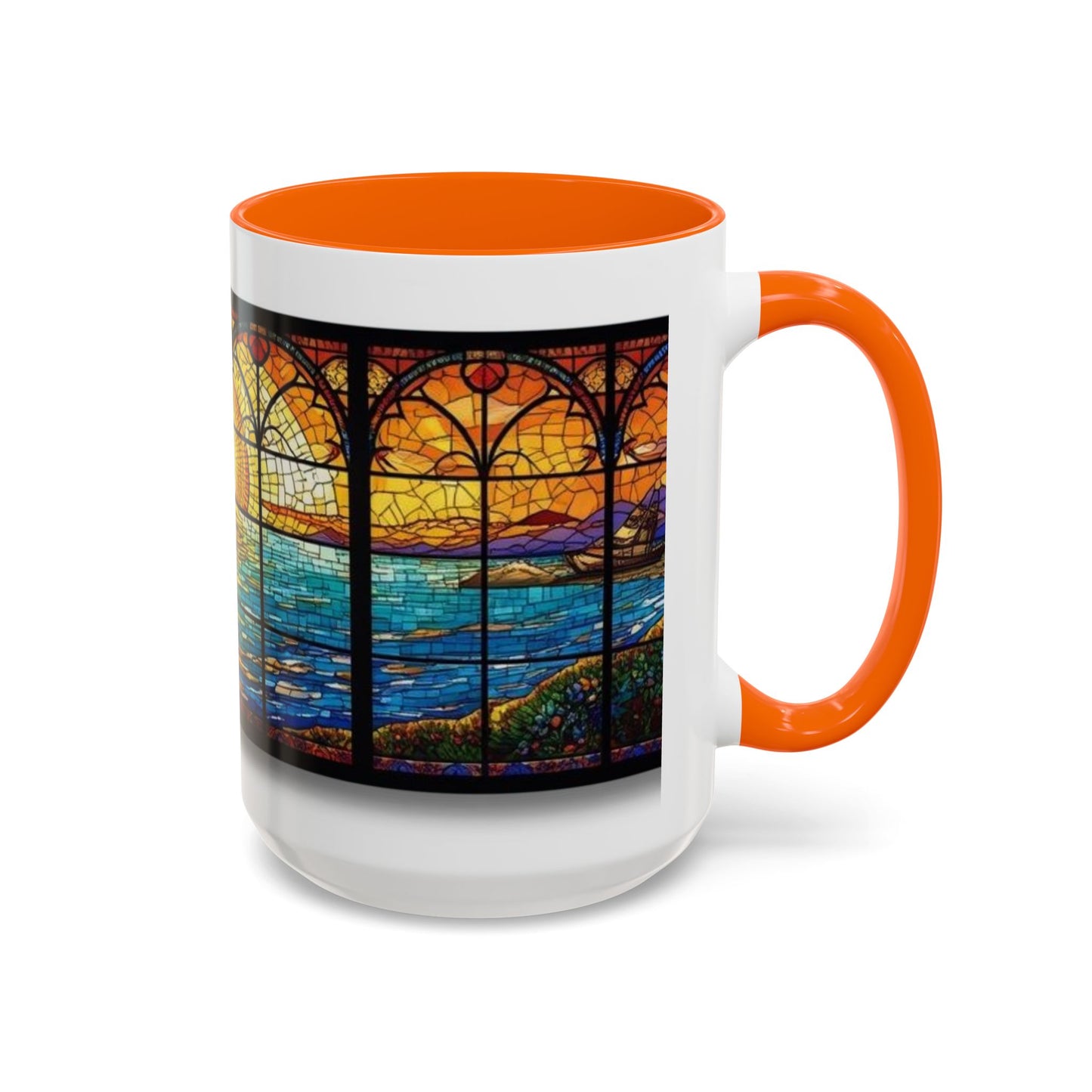 Stained Glass Ocean Sunset Mug – 15oz