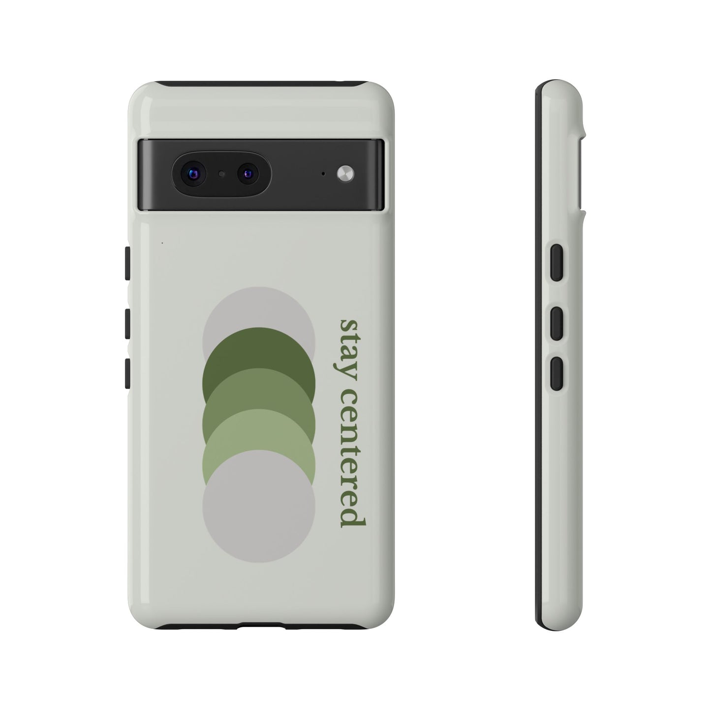 Stay Centered Minimalist Phone Case – Sage Green Wellness Aesthetic iPhone Case | Modern Neutral Protective Cover