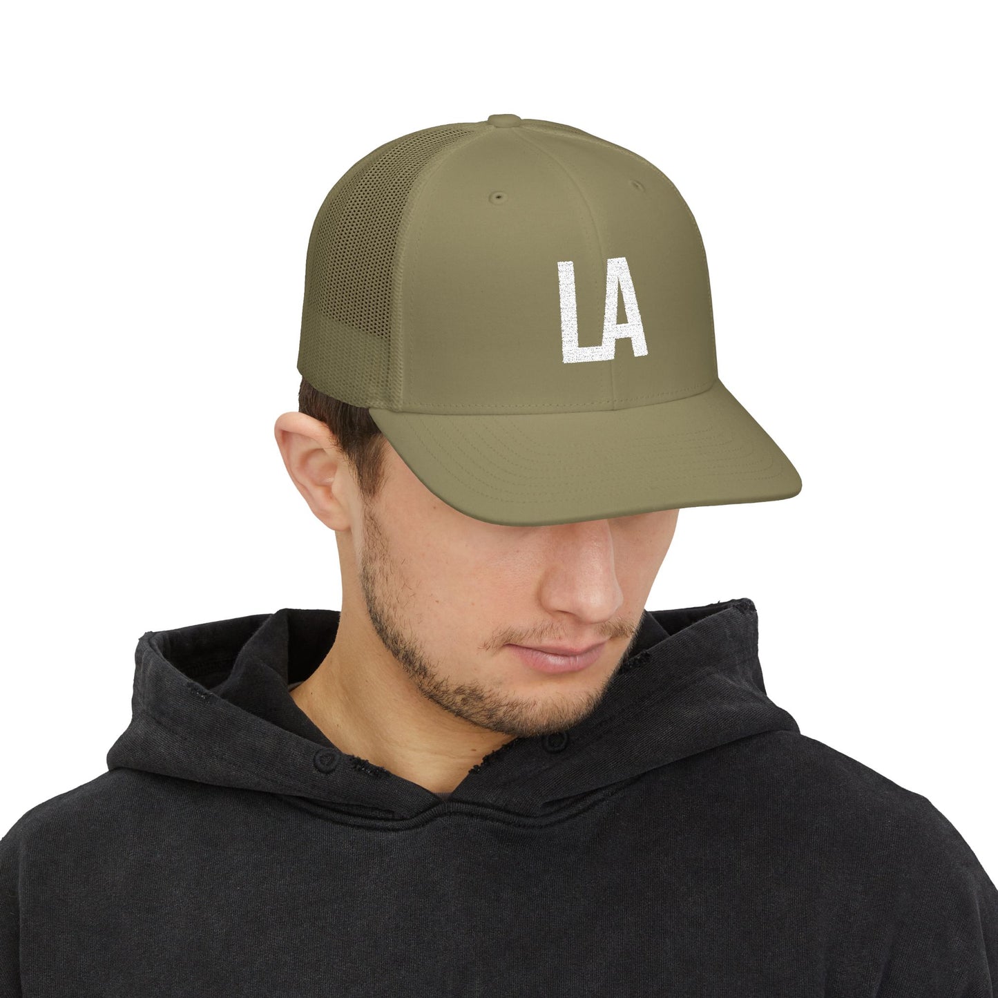 Los Angeles LA Embroidered Monogram Snapback Trucker Cap - Heritage Places Collection