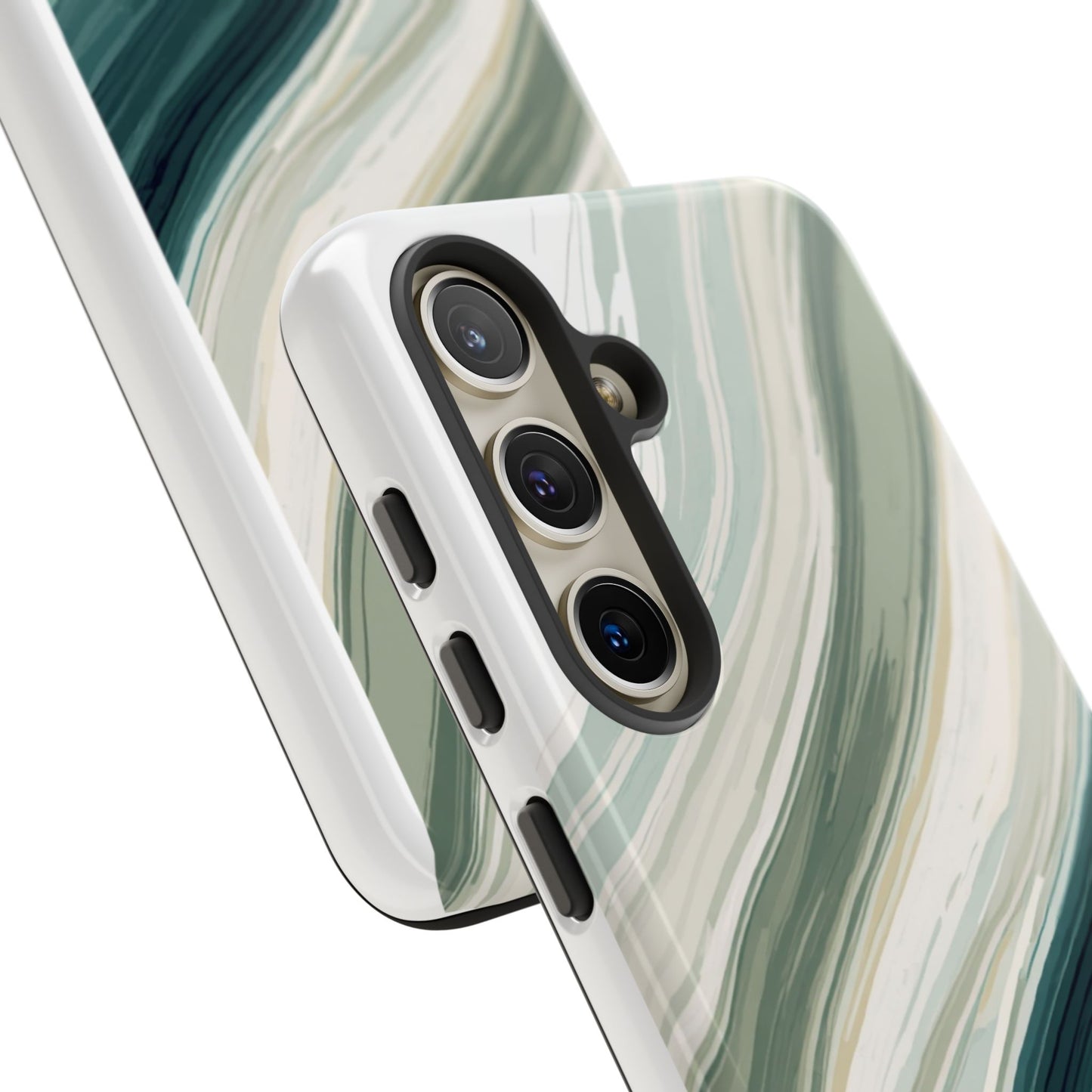 Sea Glass Drift Phone Case – Coastal Abstract Ocean Waves iPhone Case | Sage Green Minimalist Protective Cover