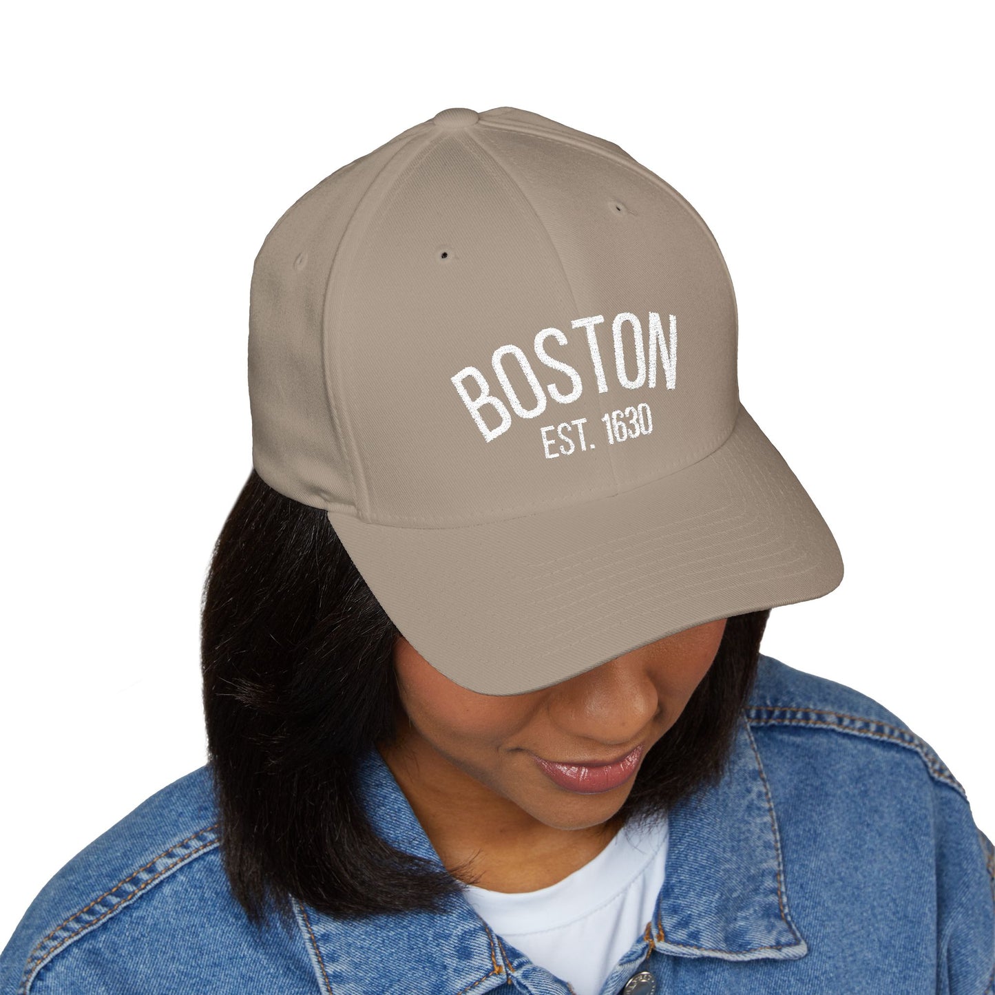 Boston Embroidered Closed-Back Cap, Stylish Baseball Hat, Gift for Sports Fans, Summer Accessory, Casual Outfit
