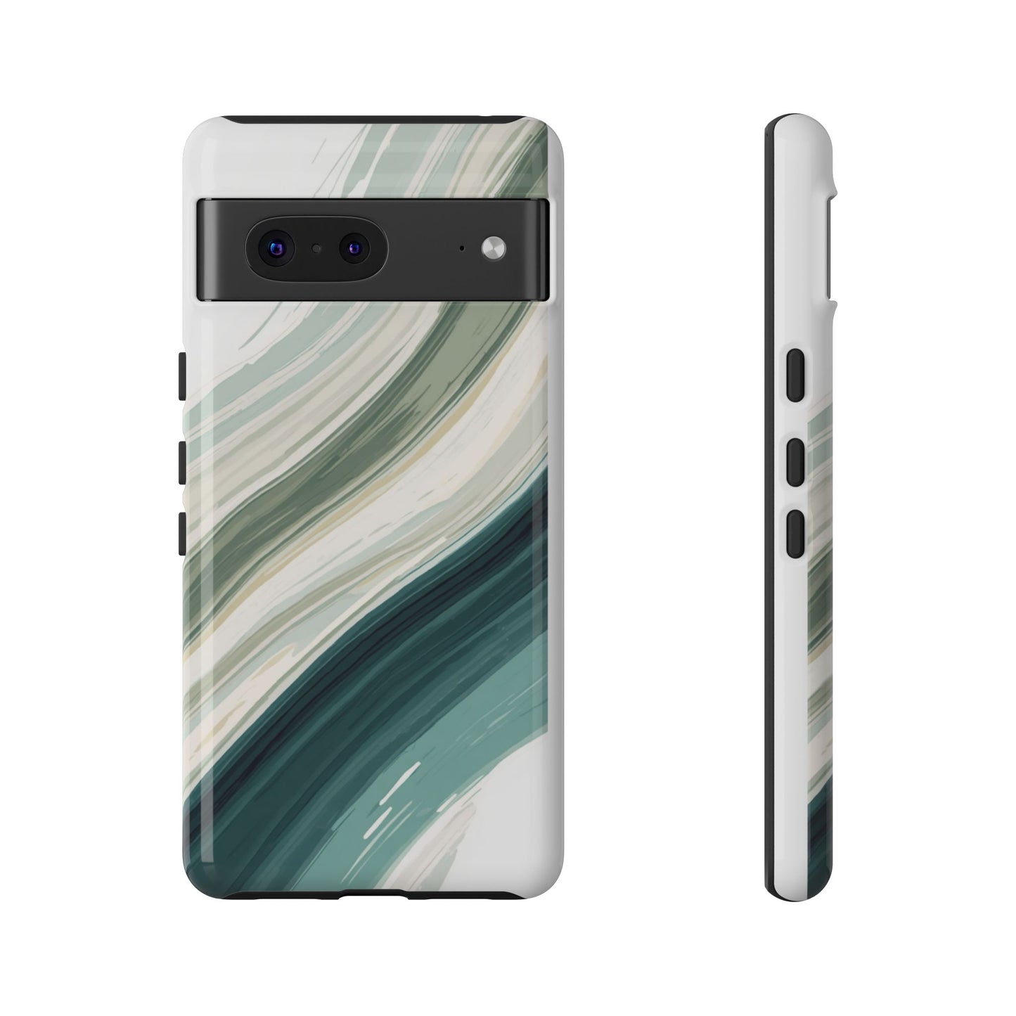 Sea Glass Drift Phone Case – Coastal Abstract Ocean Waves iPhone Case | Sage Green Minimalist Protective Cover
