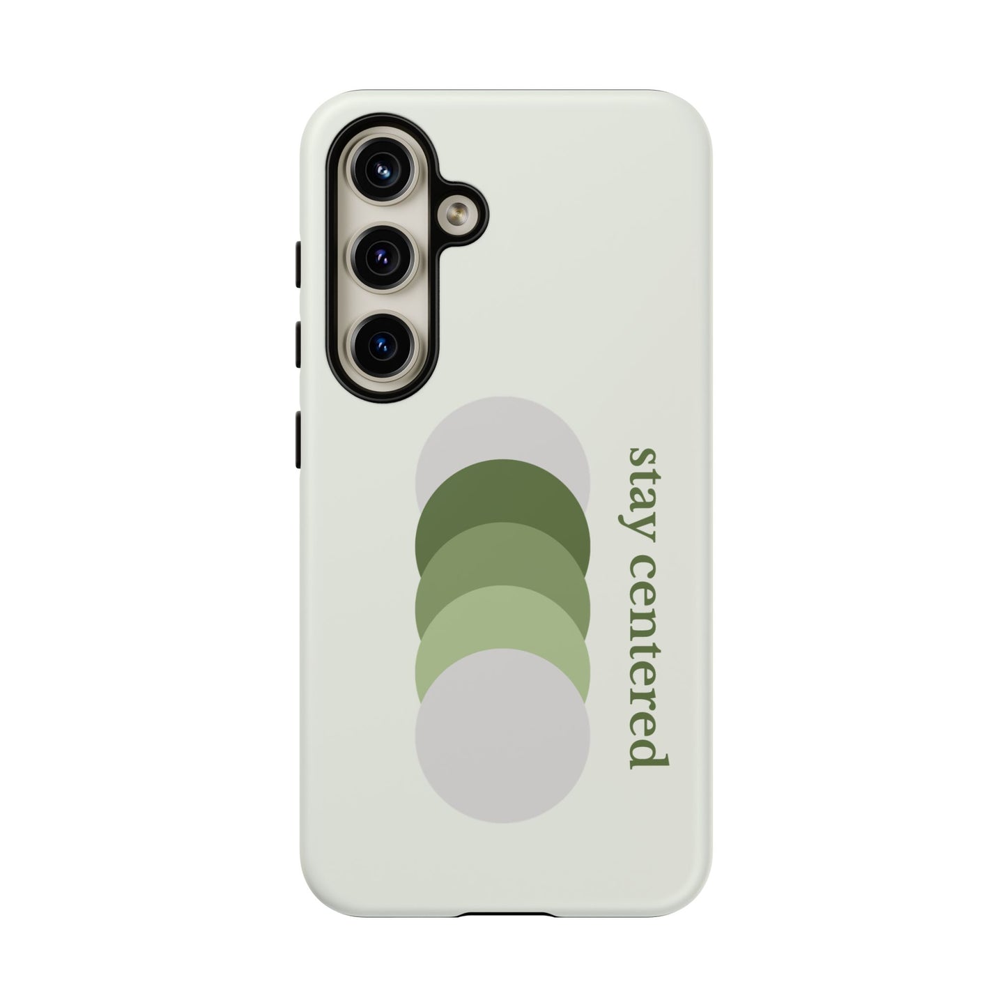Stay Centered Minimalist Phone Case – Sage Green Wellness Aesthetic iPhone Case | Modern Neutral Protective Cover